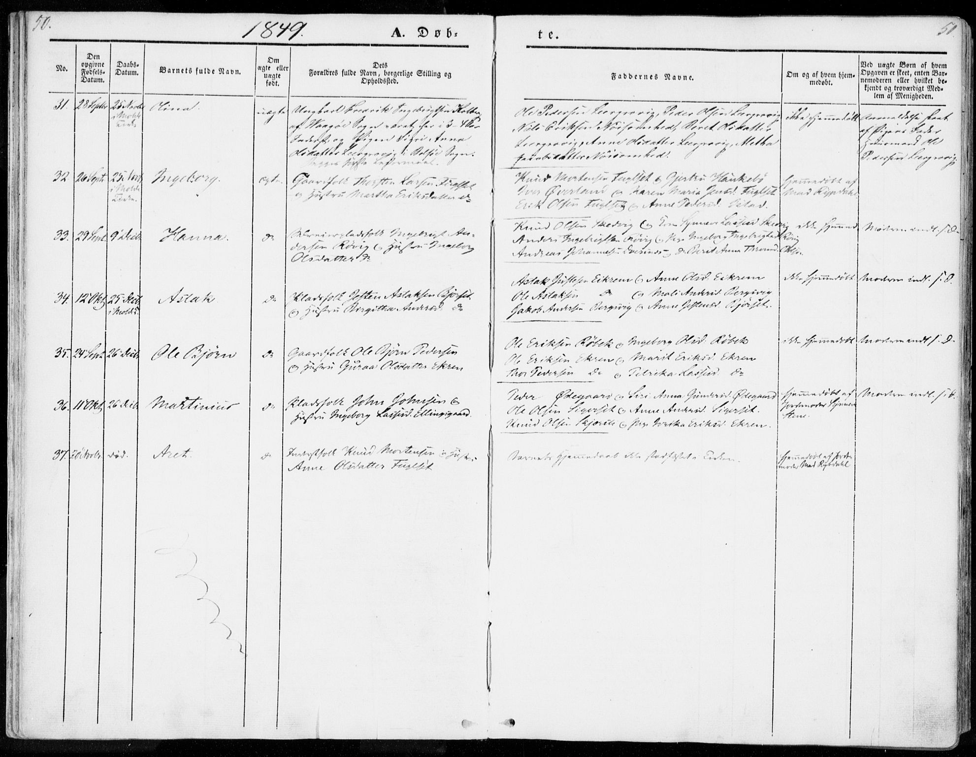 Ministerialprotokoller, klokkerbøker og fødselsregistre - Møre og Romsdal, AV/SAT-A-1454/555/L0653: Parish register (official) no. 555A04, 1843-1869, p. 50-51