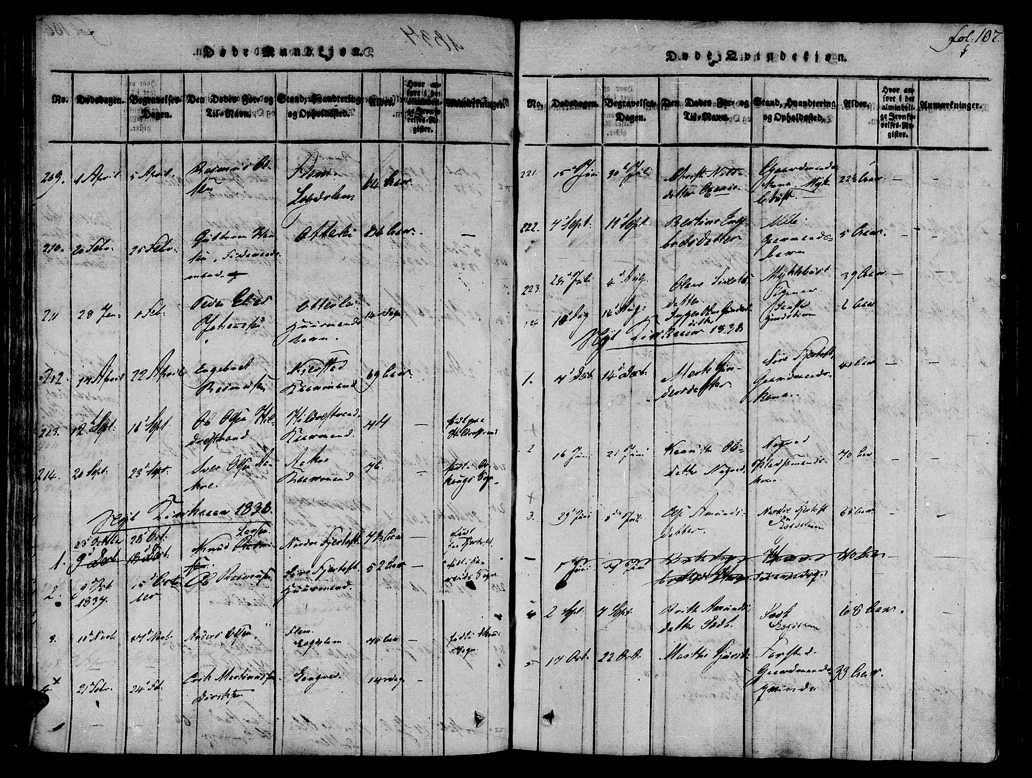 Ministerialprotokoller, klokkerbøker og fødselsregistre - Møre og Romsdal, SAT/A-1454/536/L0495: Parish register (official) no. 536A04, 1818-1847, p. 107