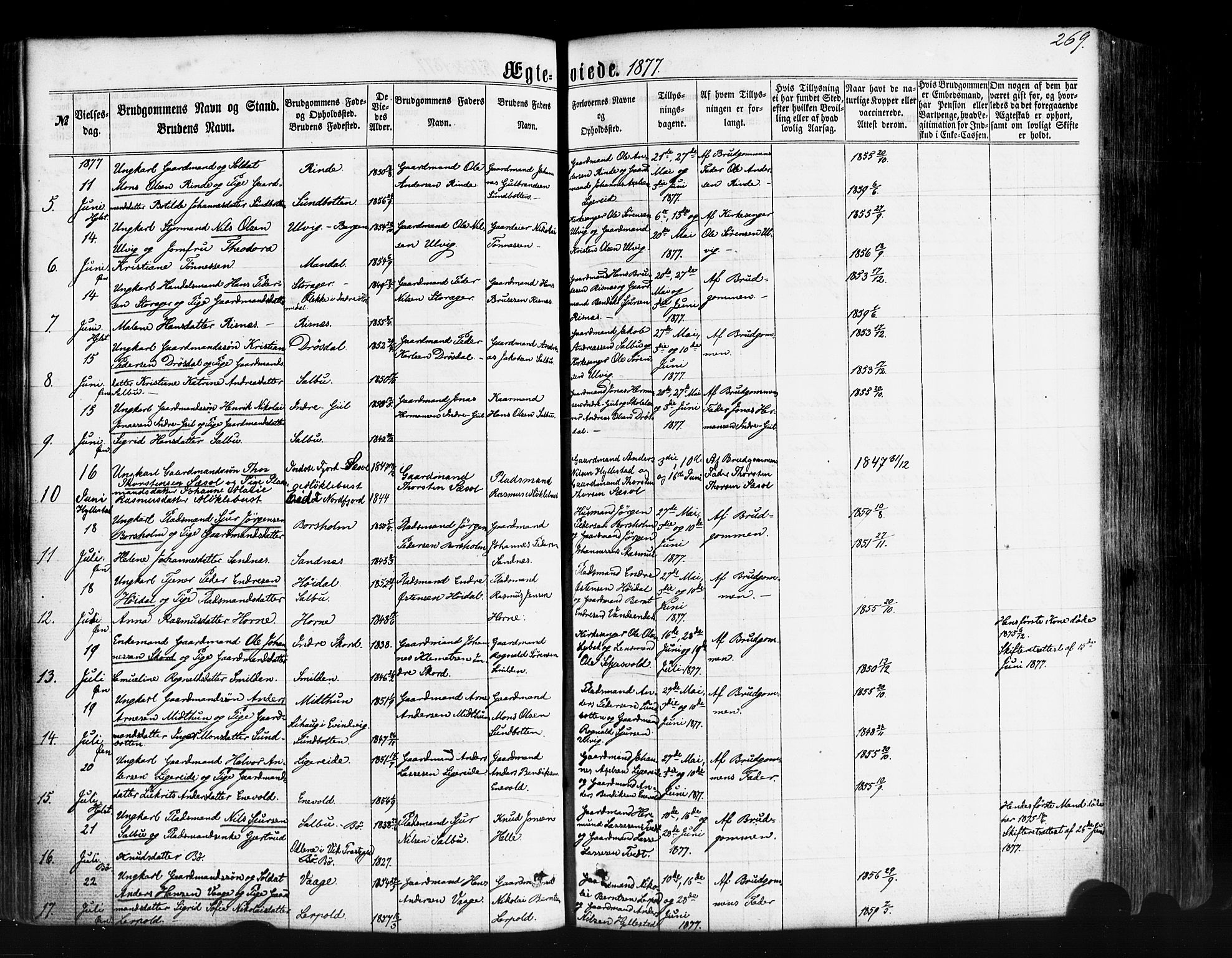 Hyllestad sokneprestembete, AV/SAB-A-80401: Parish register (official) no. A 1, 1861-1886, p. 269
