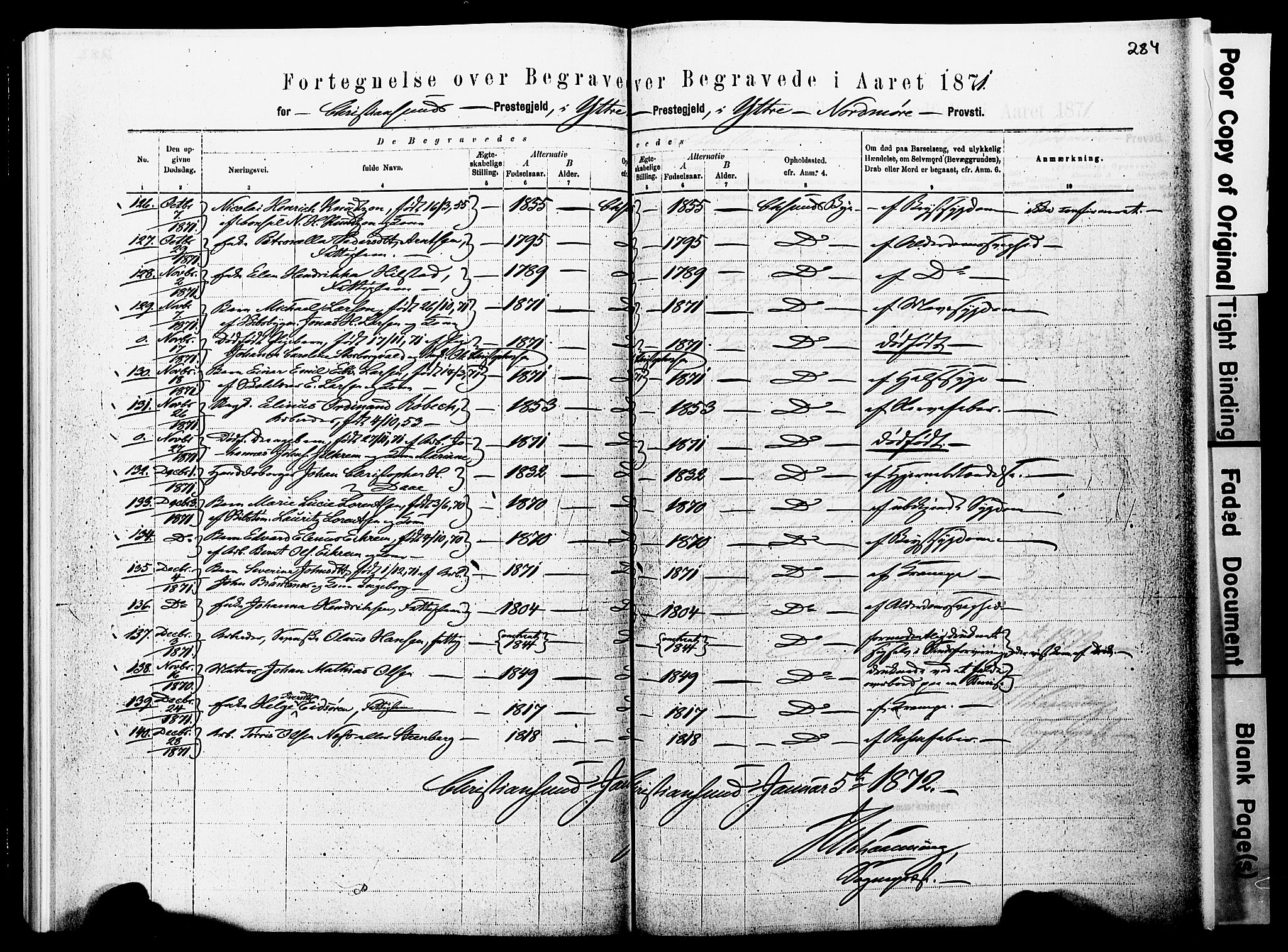 Ministerialprotokoller, klokkerbøker og fødselsregistre - Møre og Romsdal, AV/SAT-A-1454/572/L0857: Parish register (official) no. 572D01, 1866-1872, p. 283-284