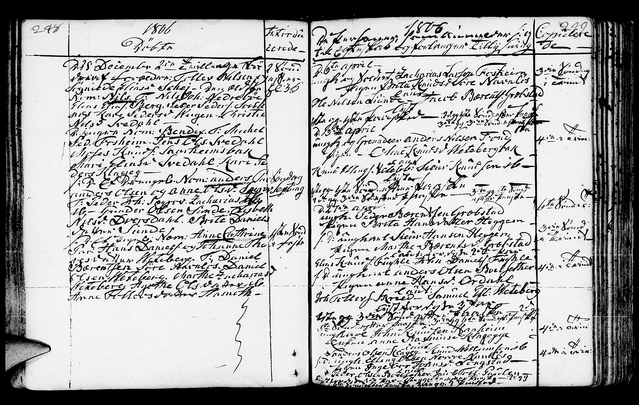 Jølster sokneprestembete, AV/SAB-A-80701/H/Haa/Haaa/L0006: Parish register (official) no. A 6, 1790-1821, p. 248-249