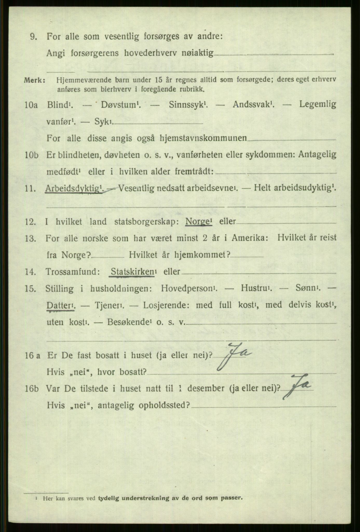 SAB, 1920 census for Voss, 1920, p. 19238