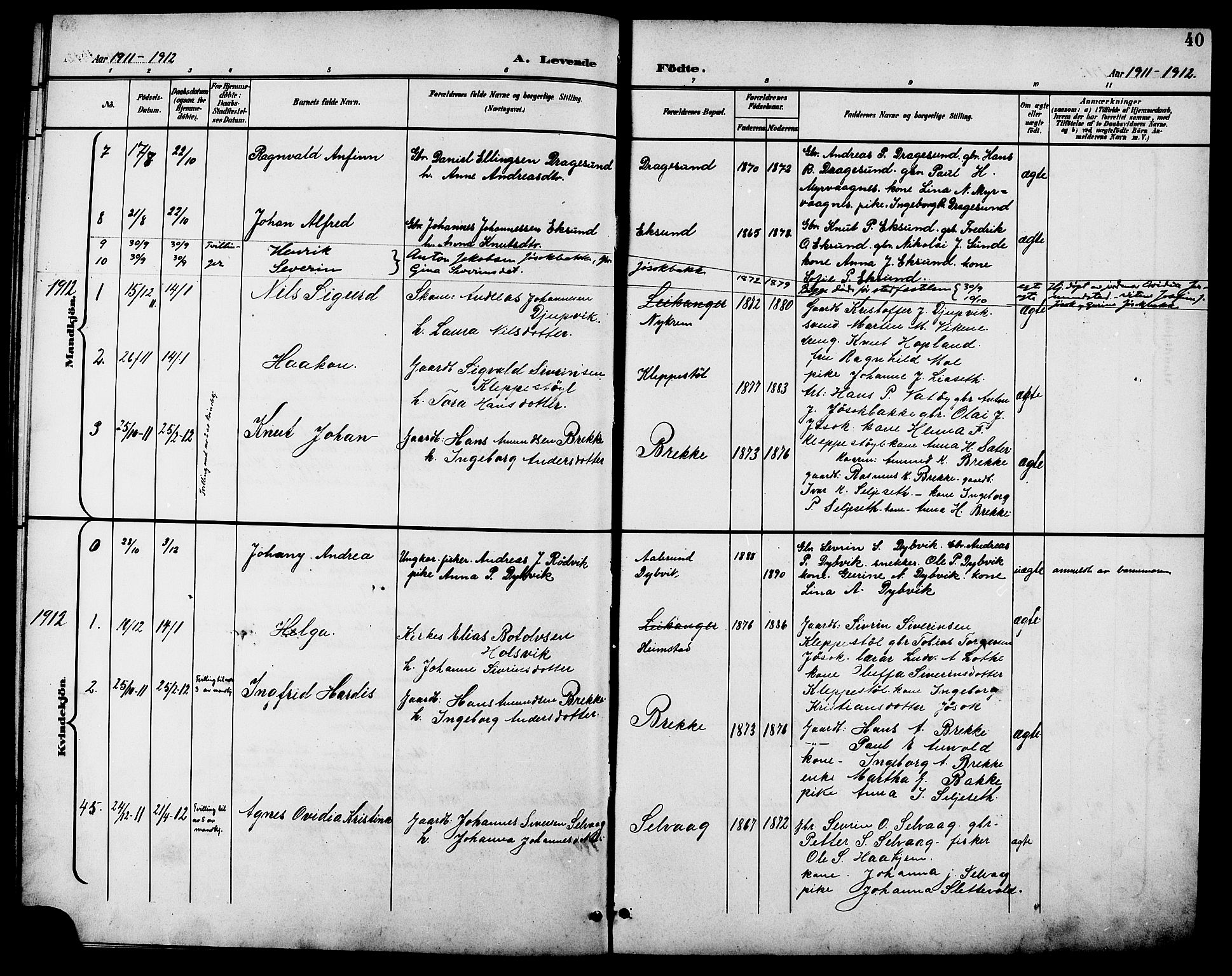 Ministerialprotokoller, klokkerbøker og fødselsregistre - Møre og Romsdal, AV/SAT-A-1454/508/L0098: Parish register (copy) no. 508C02, 1898-1916, p. 40