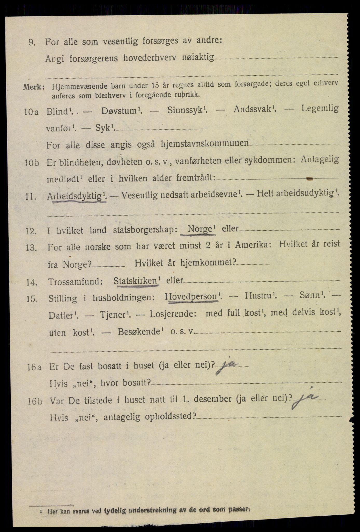 SAT, 1920 census for Veøy, 1920, p. 3540