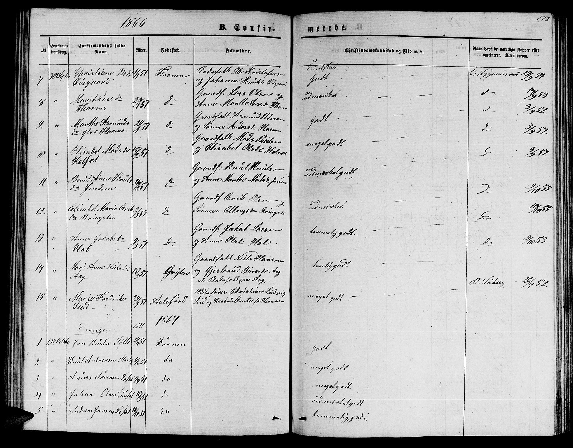 Ministerialprotokoller, klokkerbøker og fødselsregistre - Møre og Romsdal, SAT/A-1454/565/L0753: Parish register (copy) no. 565C02, 1845-1870, p. 171