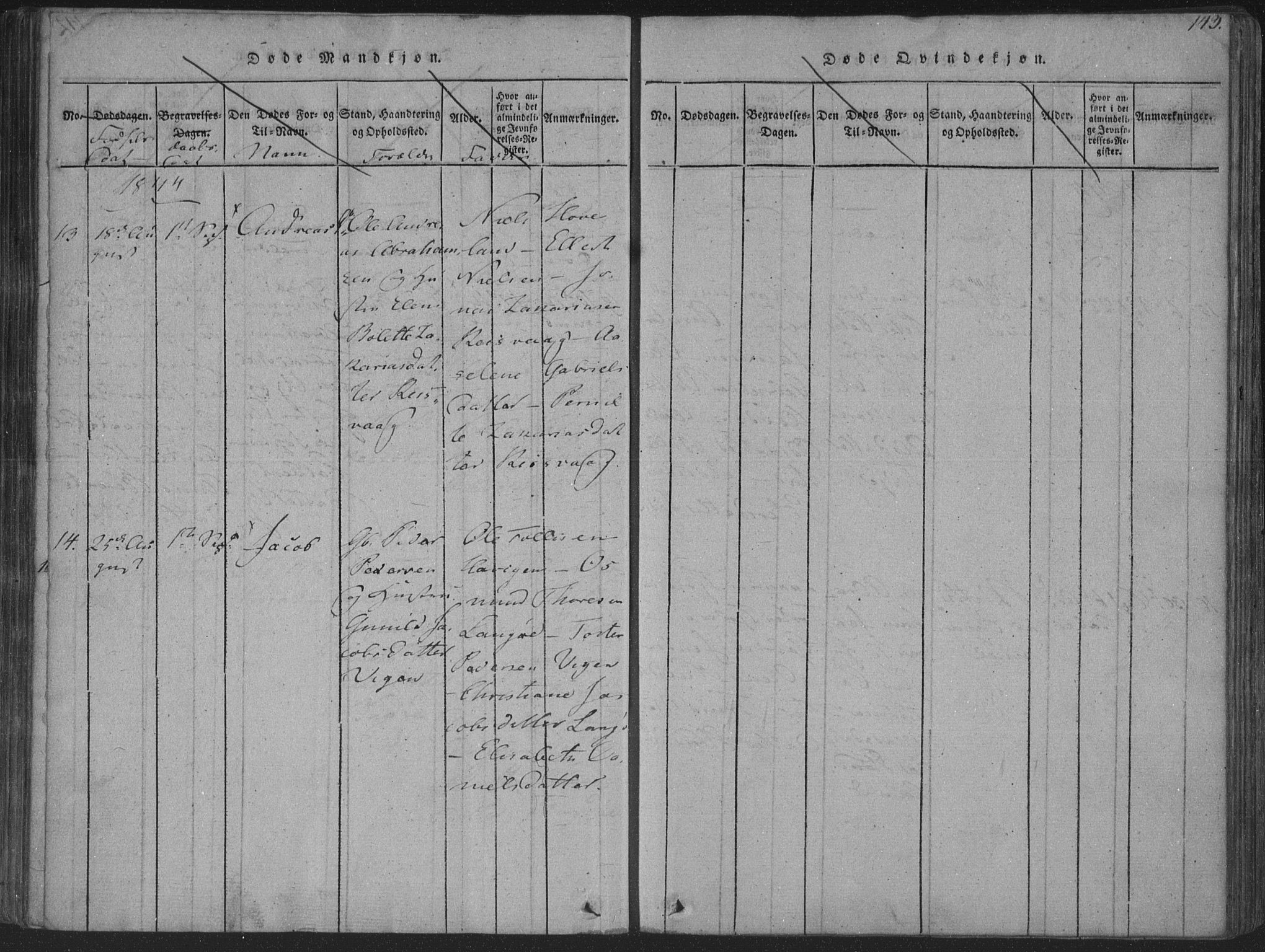 Herad sokneprestkontor, AV/SAK-1111-0018/F/Fa/Fab/L0002: Parish register (official) no. A 2, 1816-1844, p. 143