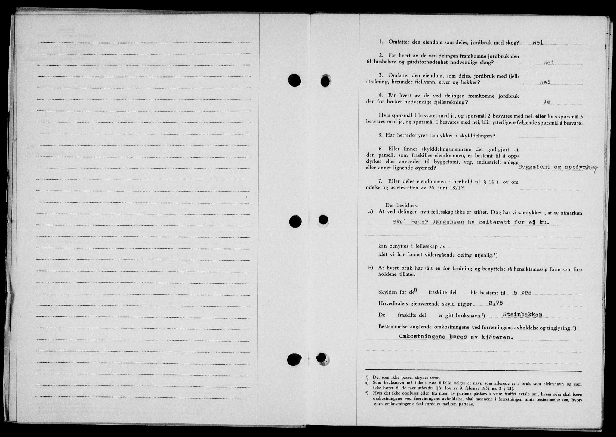 Lofoten sorenskriveri, AV/SAT-A-0017/1/2/2C/L0015a: Mortgage book no. 15a, 1946-1947, Diary no: : 419/1947