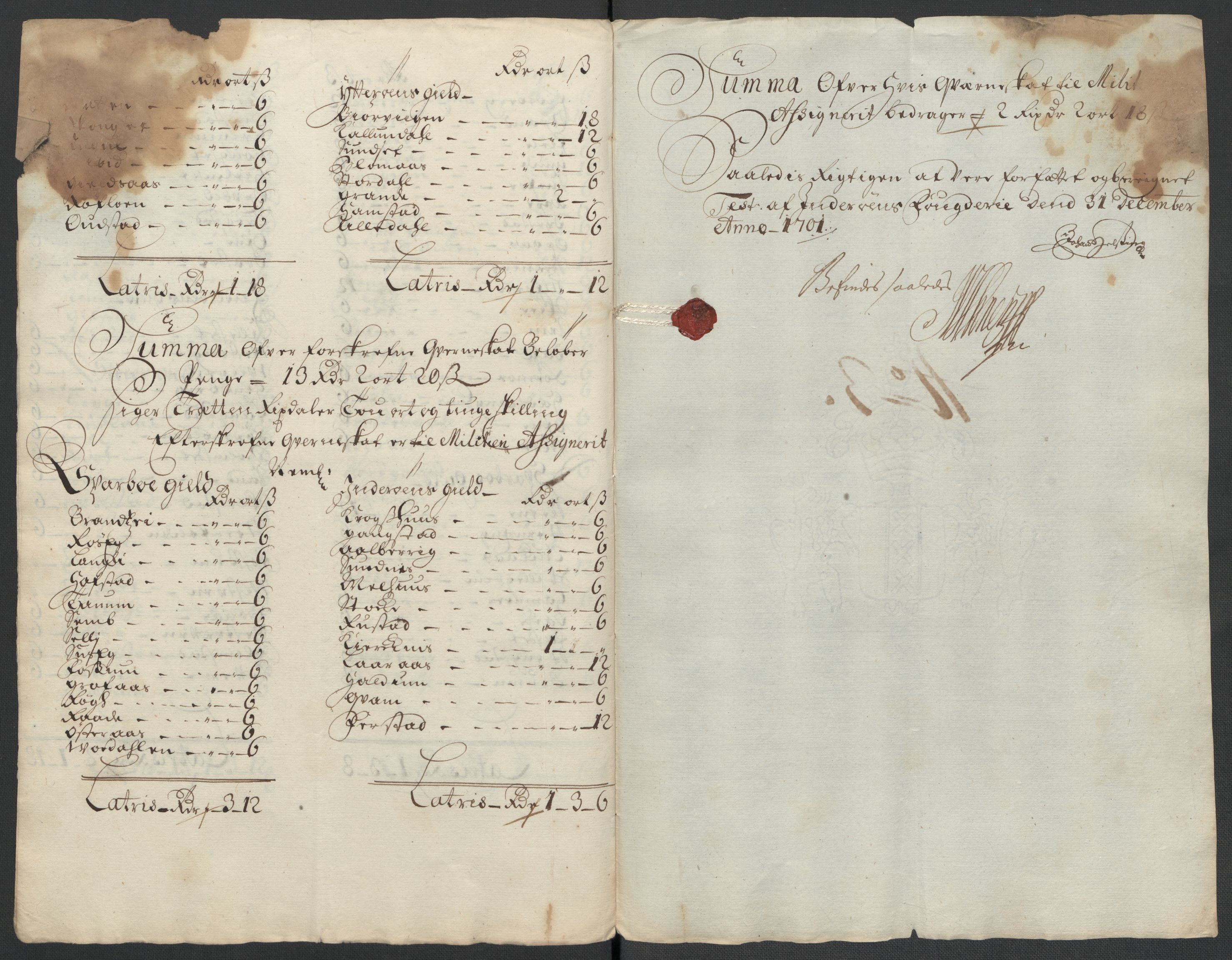 Rentekammeret inntil 1814, Reviderte regnskaper, Fogderegnskap, RA/EA-4092/R63/L4312: Fogderegnskap Inderøy, 1701-1702, p. 28