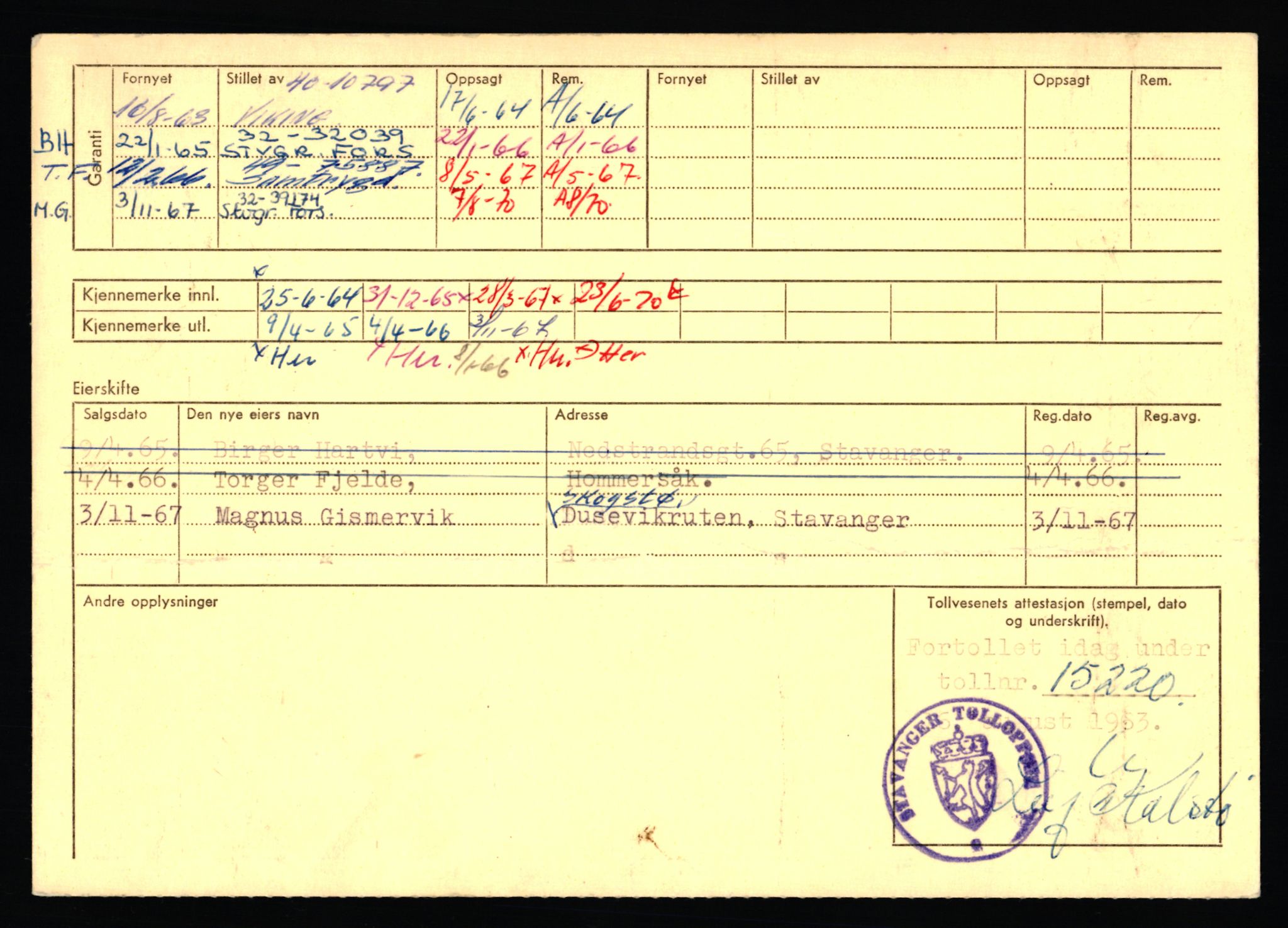 Stavanger trafikkstasjon, AV/SAST-A-101942/0/F/L0071: L-80500 - L-82199, 1930-1971, p. 2712