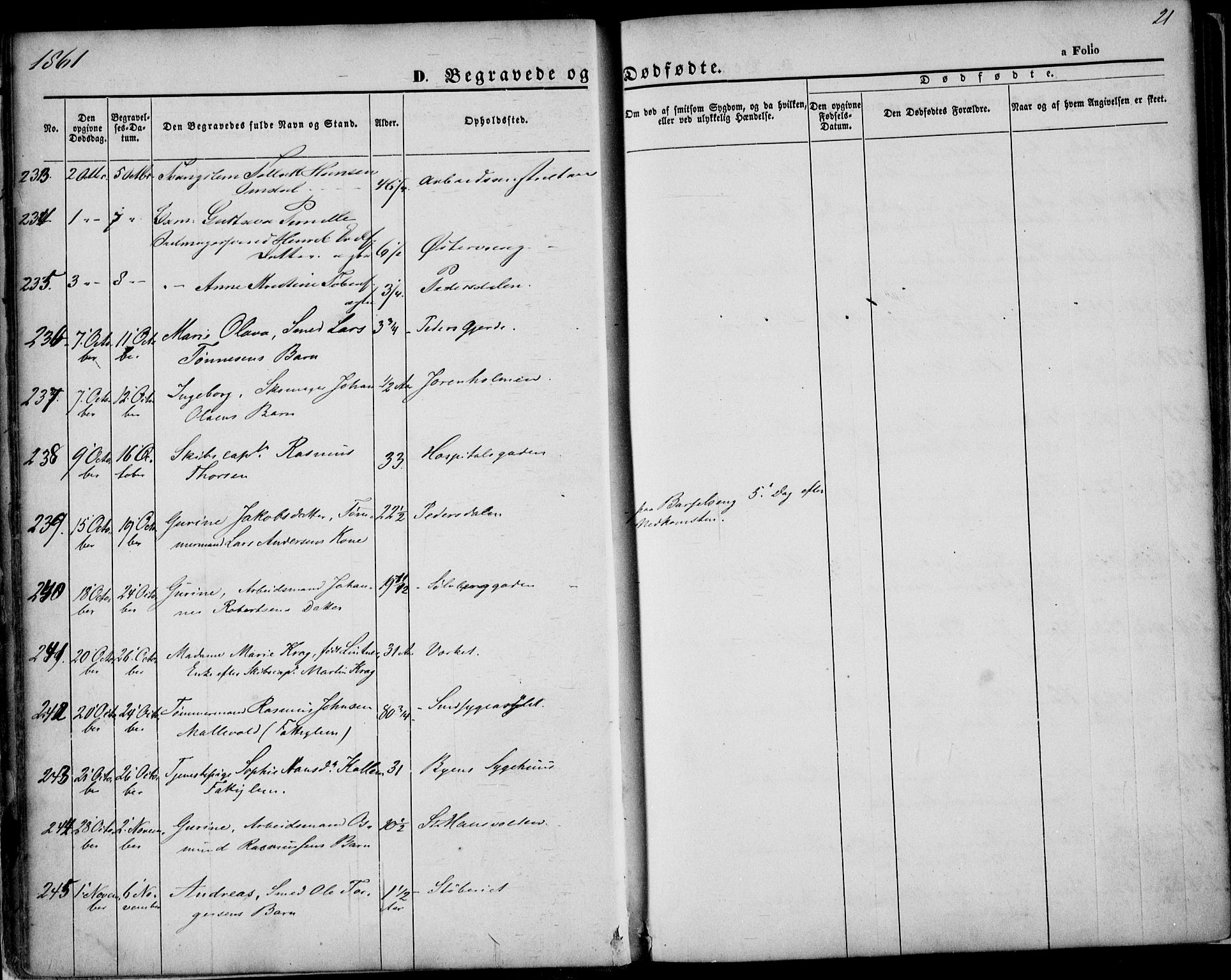 St. Petri sokneprestkontor, AV/SAST-A-101813/001/30/30BA/L0003: Parish register (official) no. A 3, 1861-1872, p. 21