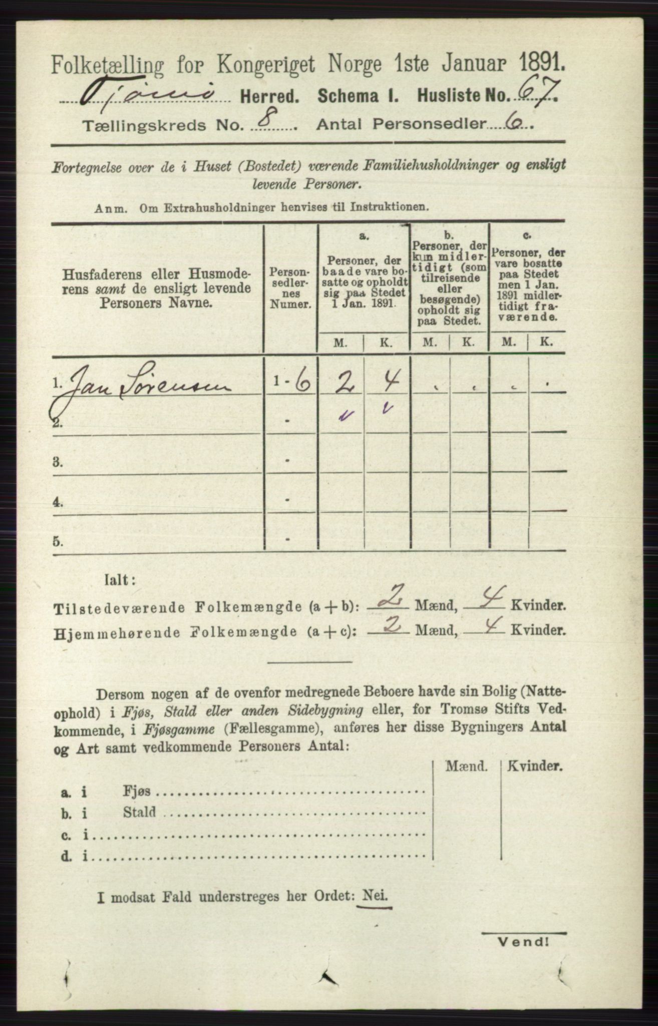 RA, 1891 census for 0723 Tjøme, 1891, p. 2787