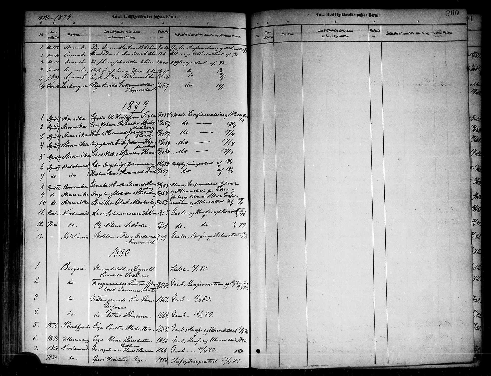 Vik sokneprestembete, SAB/A-81501: Parish register (official) no. B 1, 1878-1890, p. 200