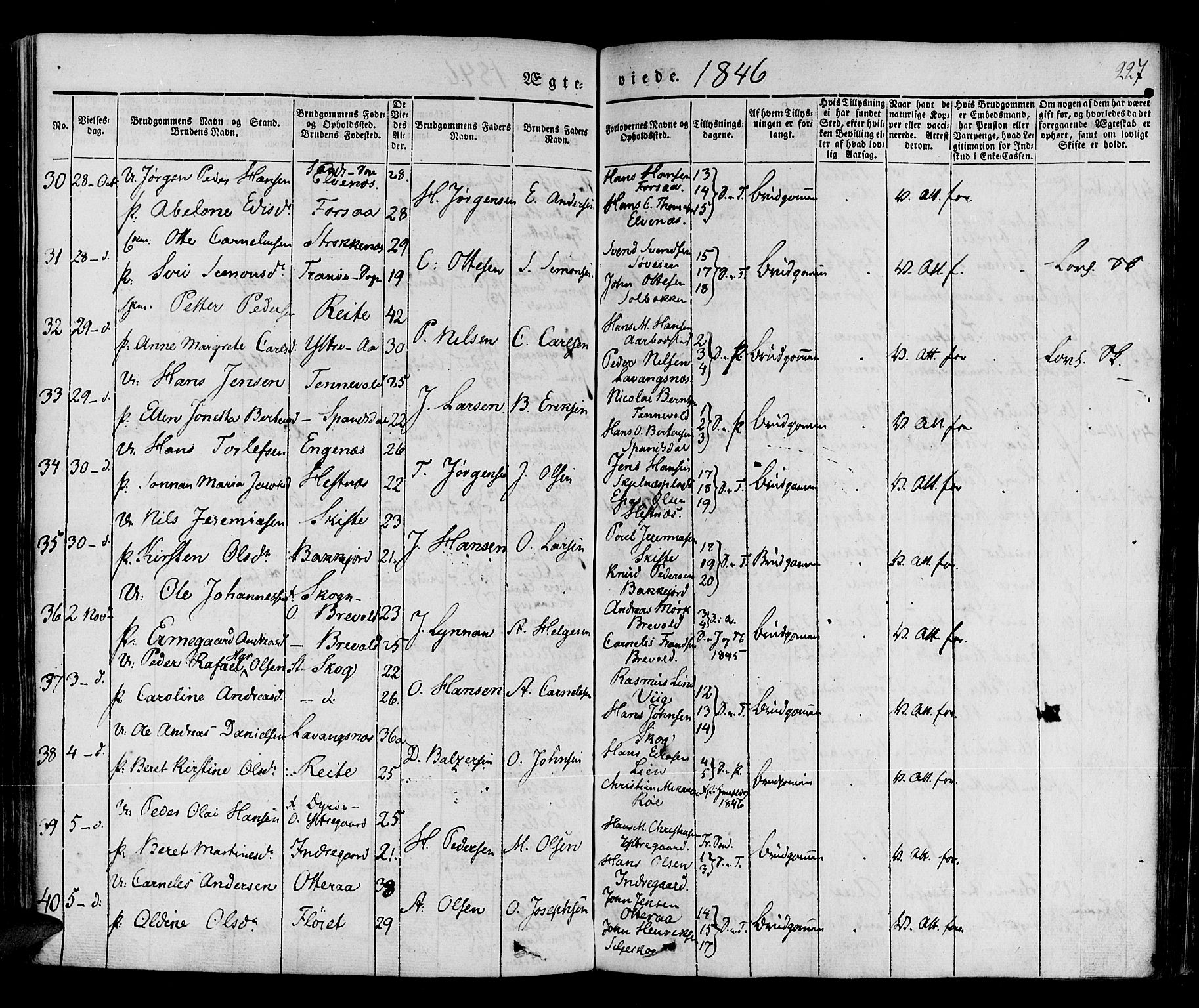 Ibestad sokneprestembete, SATØ/S-0077/H/Ha/Haa/L0006kirke: Parish register (official) no. 6, 1837-1850, p. 227