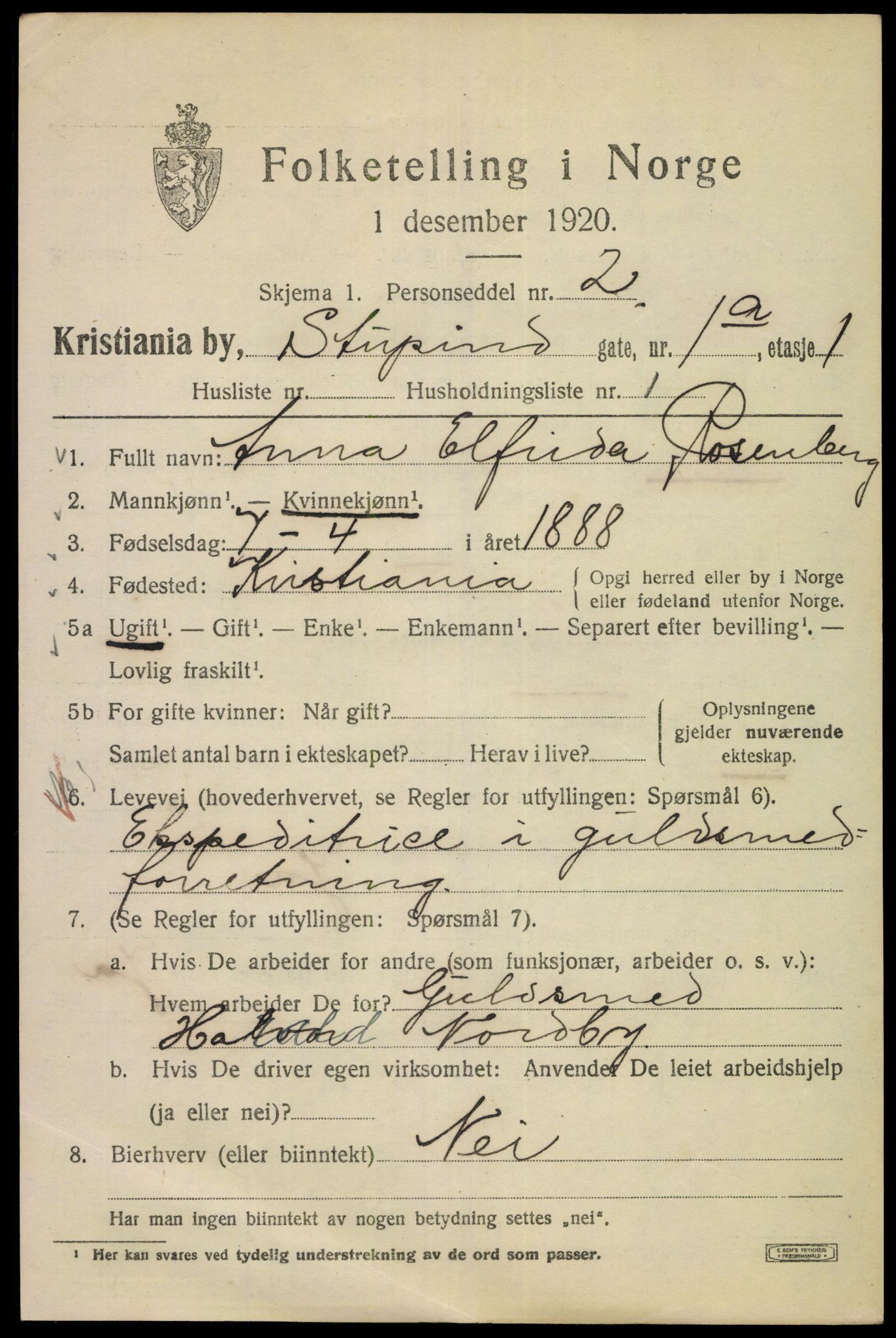 SAO, 1920 census for Kristiania, 1920, p. 553473