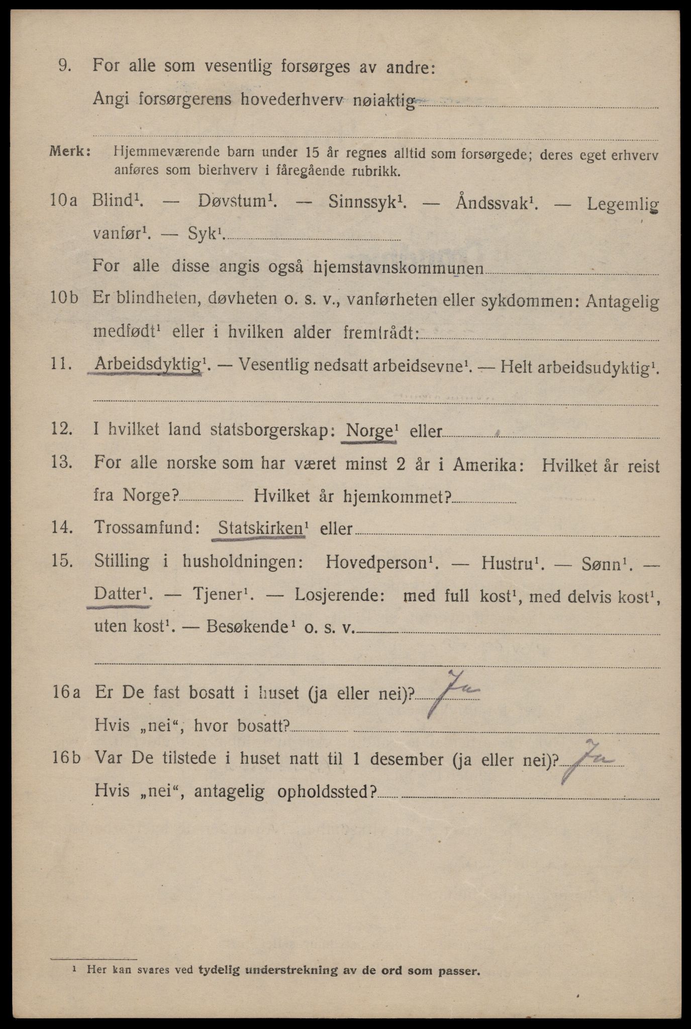 SAT, 1920 census for Trondheim, 1920, p. 120073