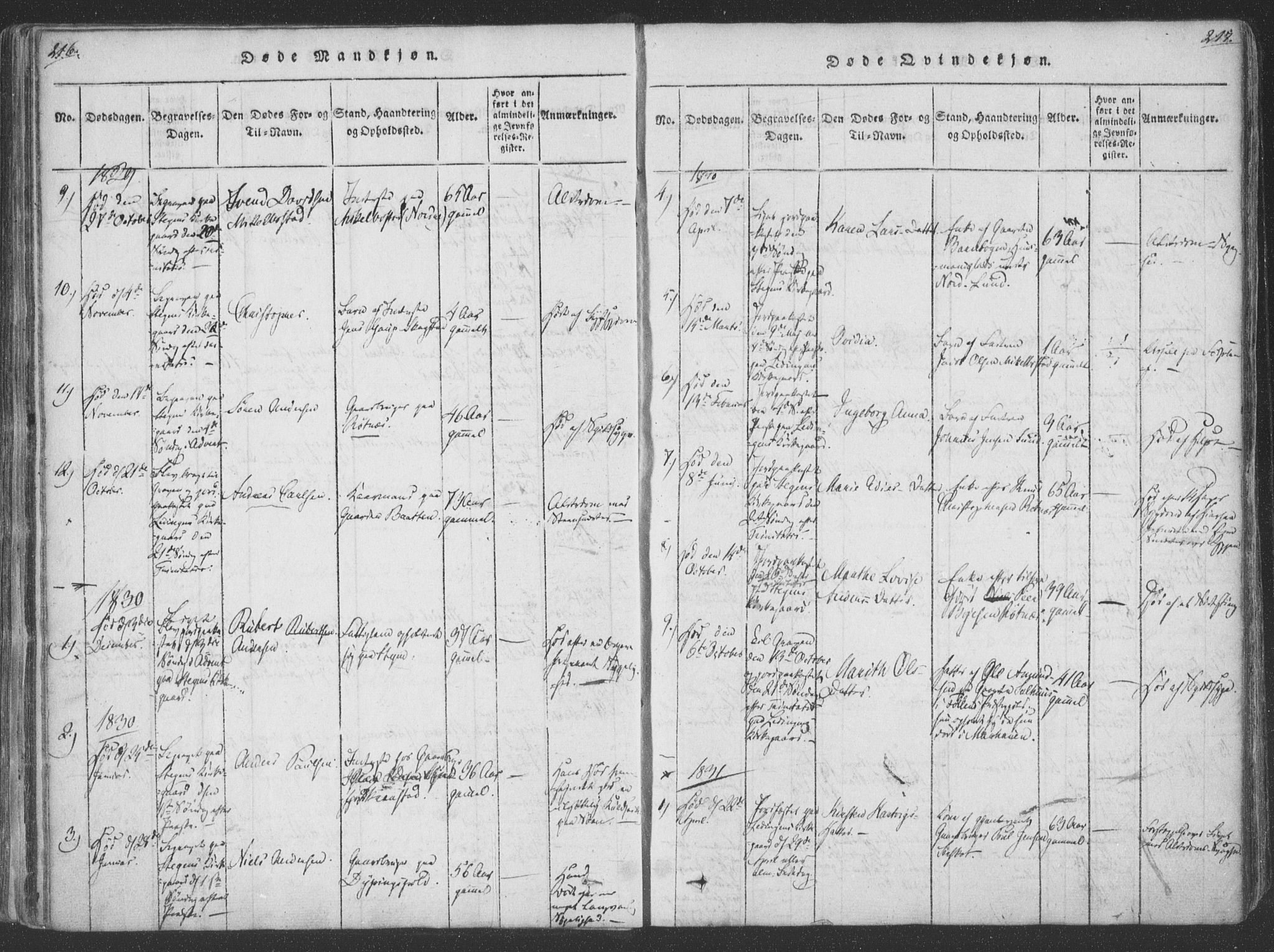 Ministerialprotokoller, klokkerbøker og fødselsregistre - Nordland, SAT/A-1459/855/L0798: Parish register (official) no. 855A06, 1821-1835, p. 216-217