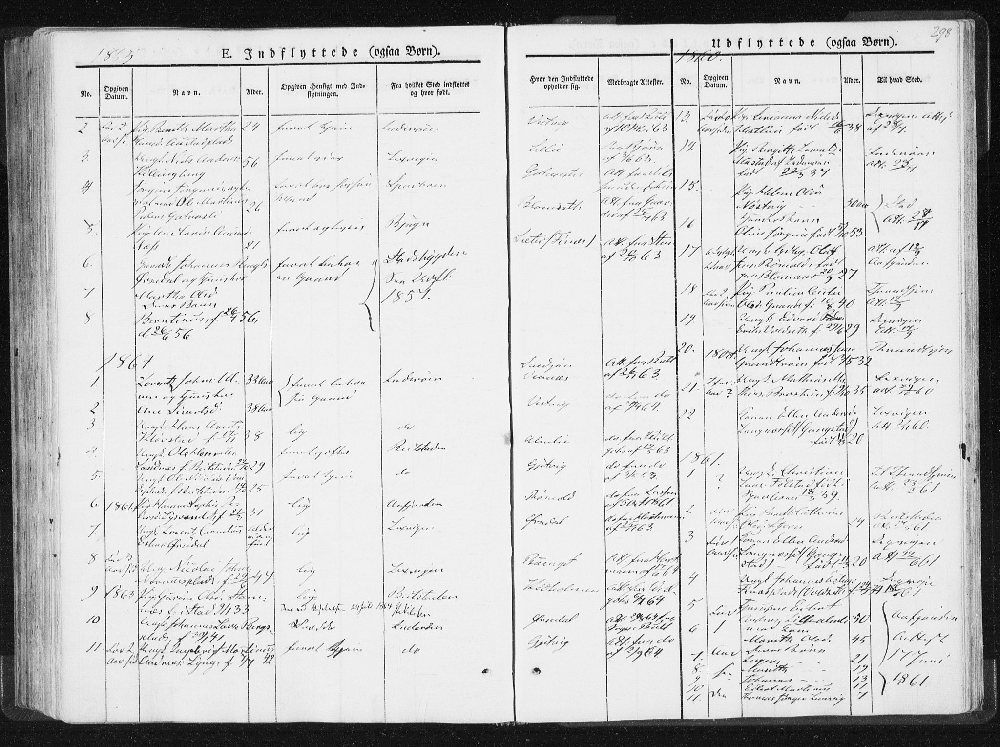 Ministerialprotokoller, klokkerbøker og fødselsregistre - Nord-Trøndelag, SAT/A-1458/744/L0418: Parish register (official) no. 744A02, 1843-1866, p. 298