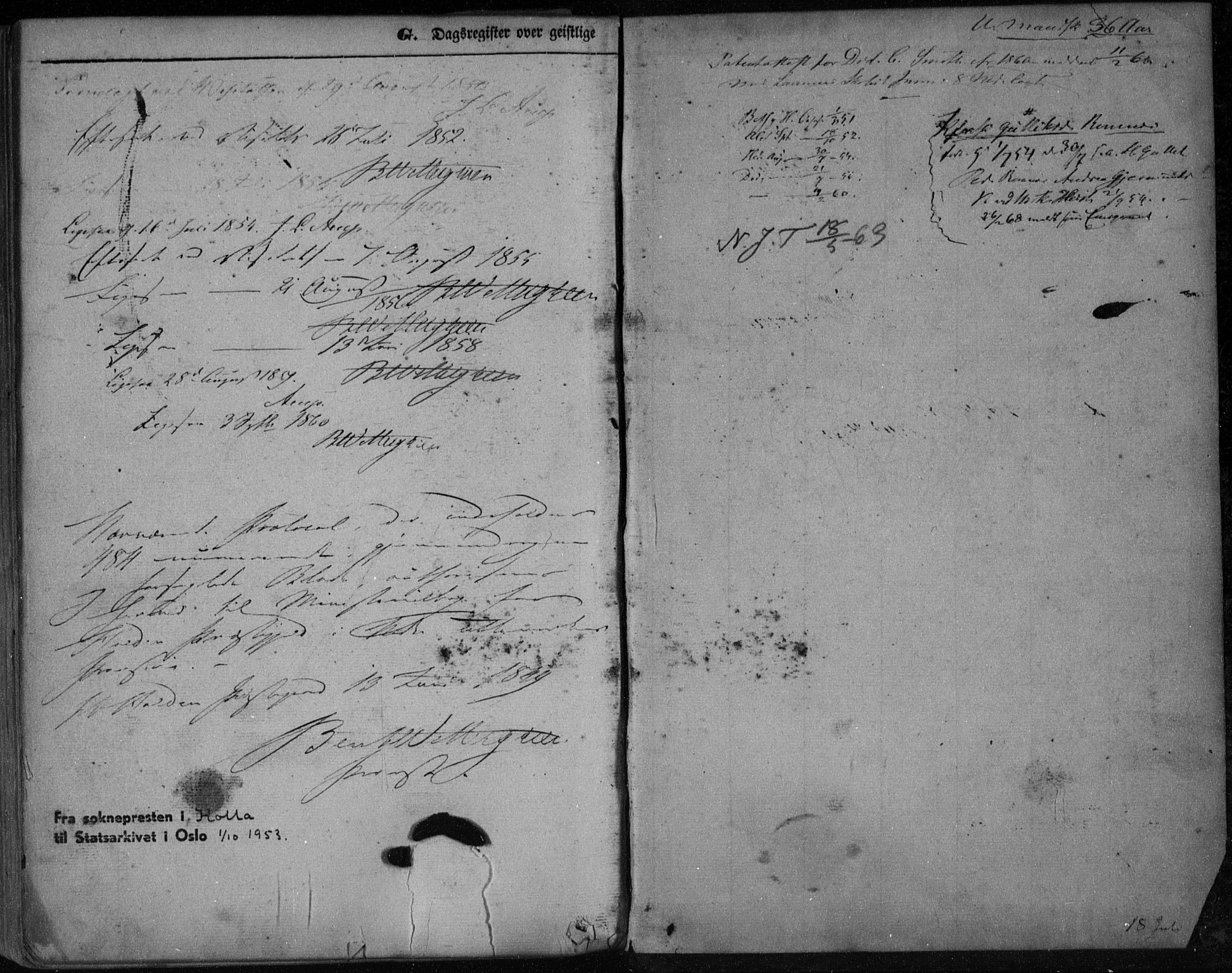 Holla kirkebøker, AV/SAKO-A-272/F/Fa/L0005: Parish register (official) no. 5, 1849-1860