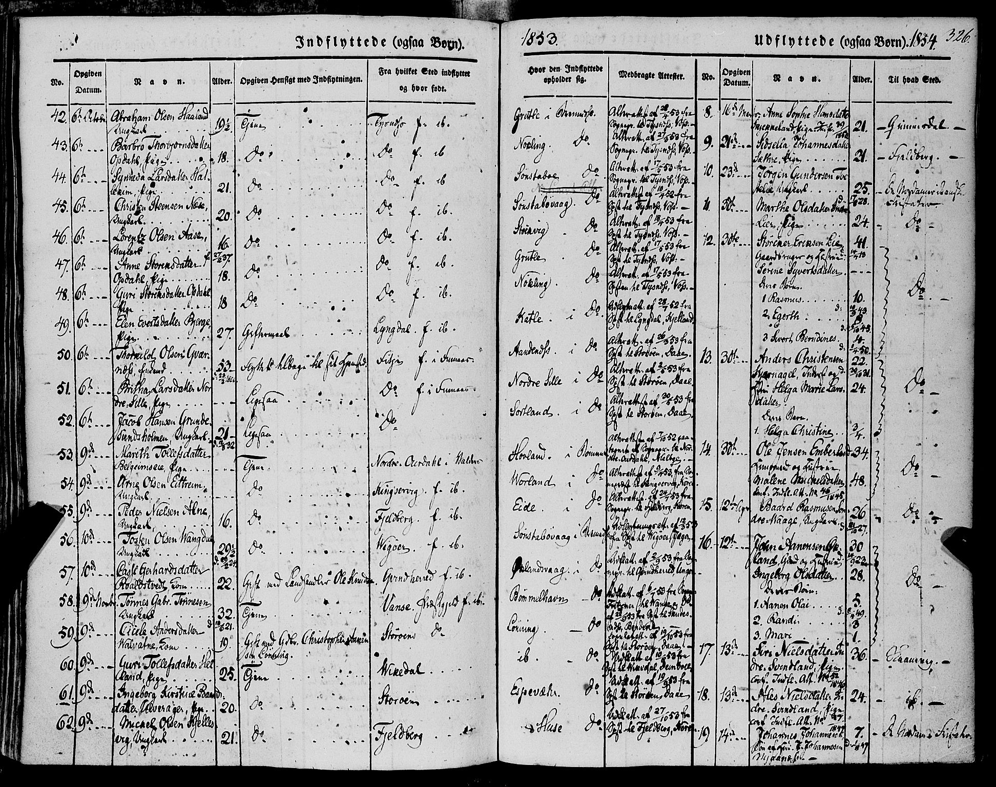 Finnås sokneprestembete, AV/SAB-A-99925/H/Ha/Haa/Haaa/L0007: Parish register (official) no. A 7, 1850-1862, p. 326