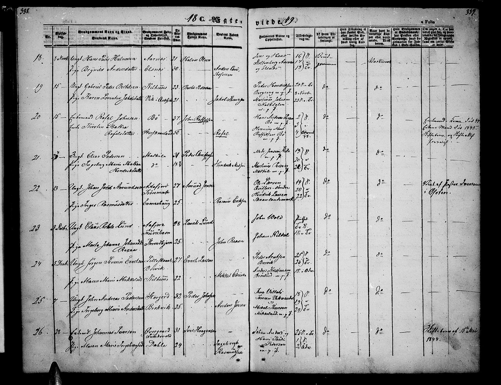Trondenes sokneprestkontor, SATØ/S-1319/H/Hb/L0006klokker: Parish register (copy) no. 6, 1845-1855, p. 338-339