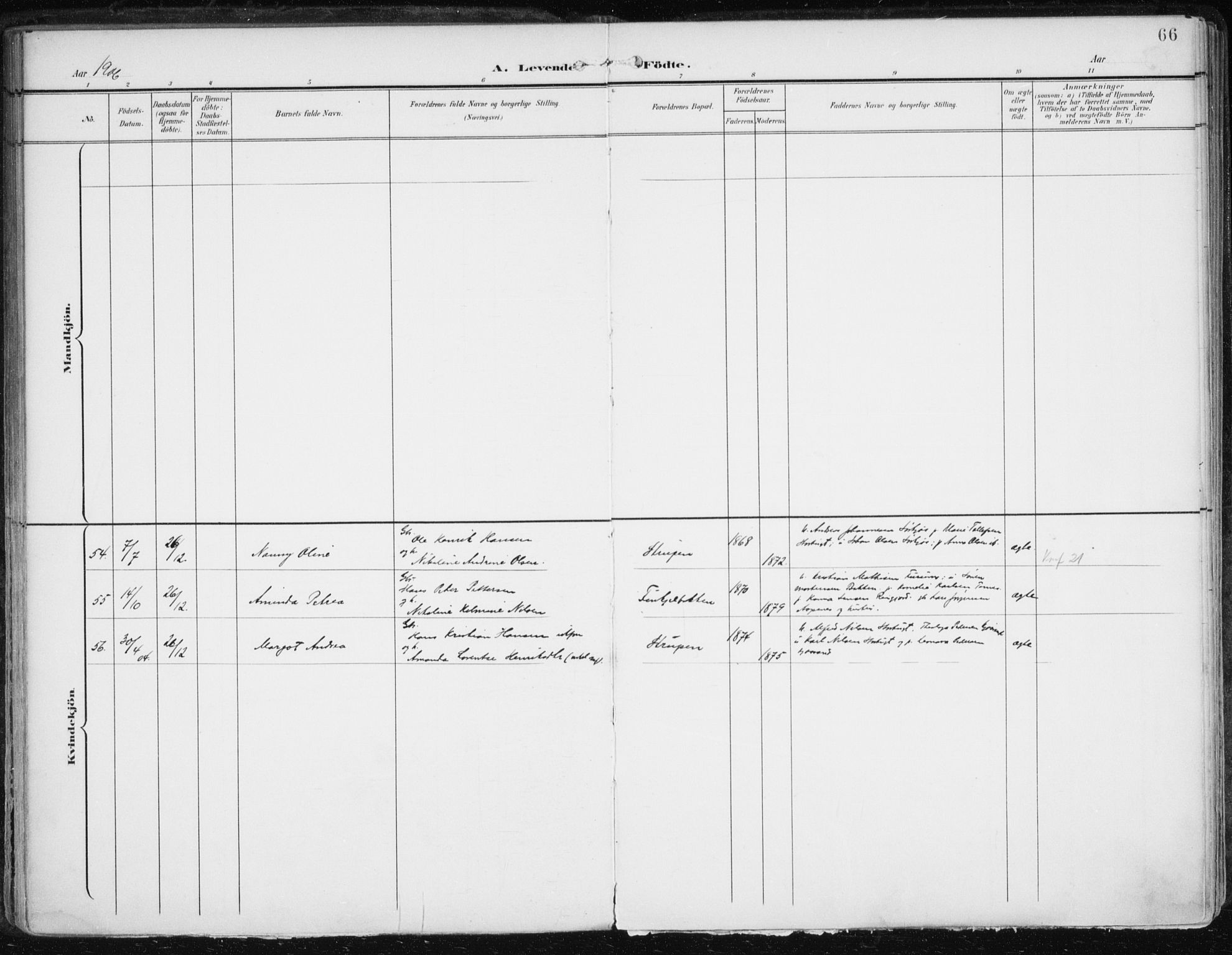 Balsfjord sokneprestembete, SATØ/S-1303/G/Ga/L0006kirke: Parish register (official) no. 6, 1897-1909, p. 66