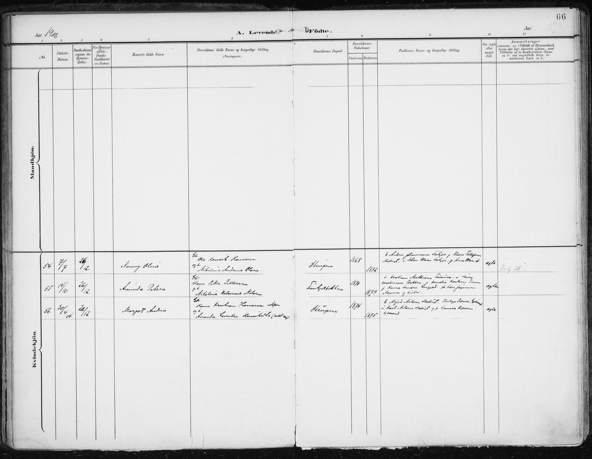 Balsfjord sokneprestembete, AV/SATØ-S-1303/G/Ga/L0006kirke: Parish register (official) no. 6, 1897-1909, p. 66