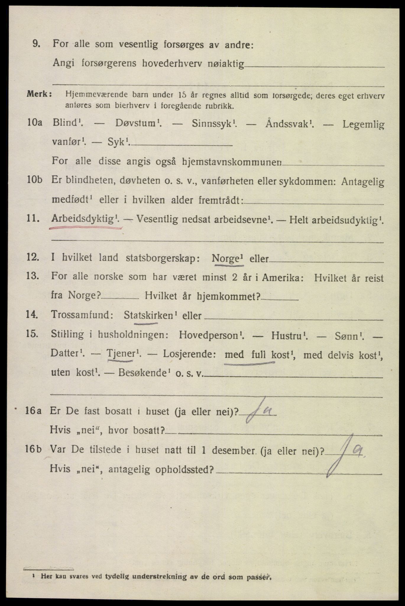 SAK, 1920 census for Åseral, 1920, p. 1989
