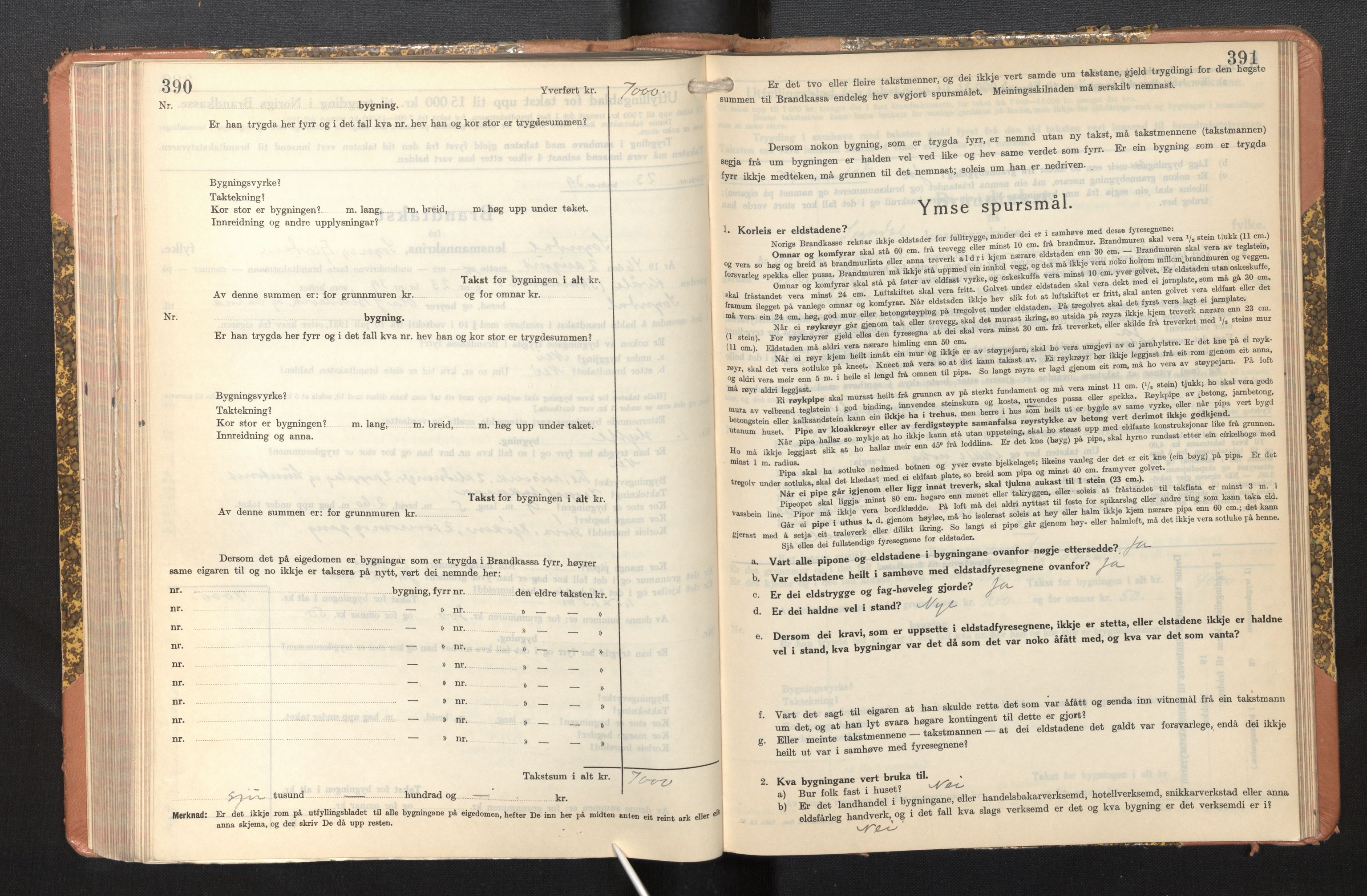 Lensmannen i Sogndal, AV/SAB-A-29901/0012/L0014: Branntakstprotokoll, skjematakst, 1938-1950, p. 390-391