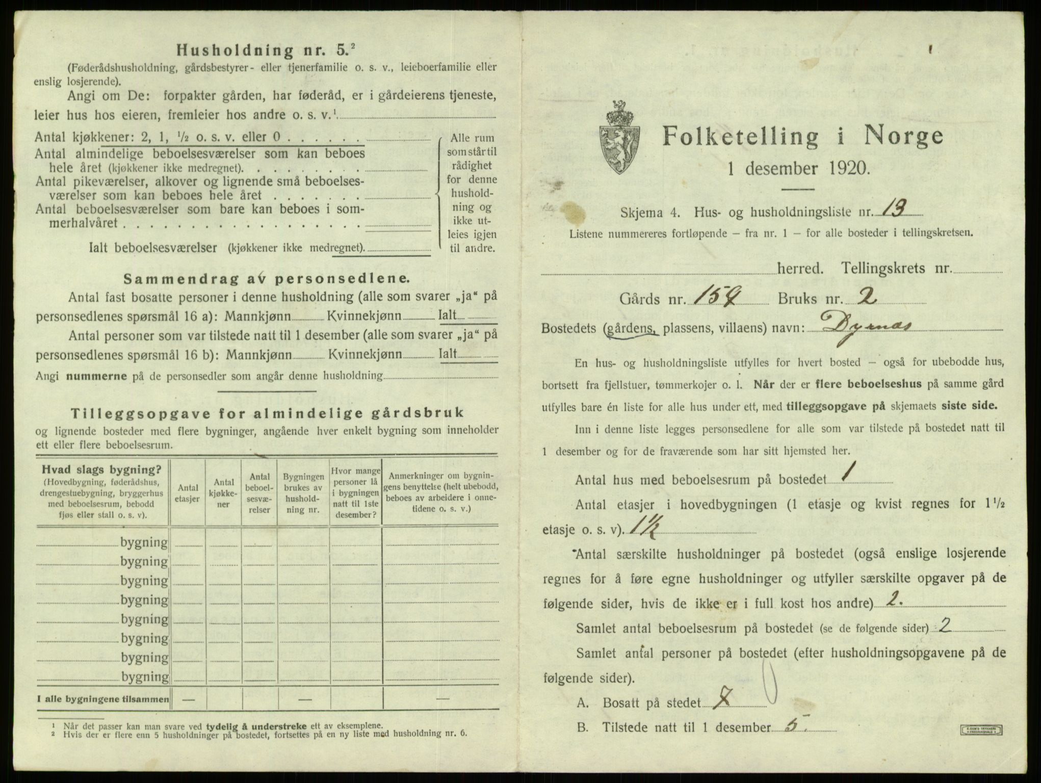 SAB, 1920 census for Austrheim, 1920, p. 616