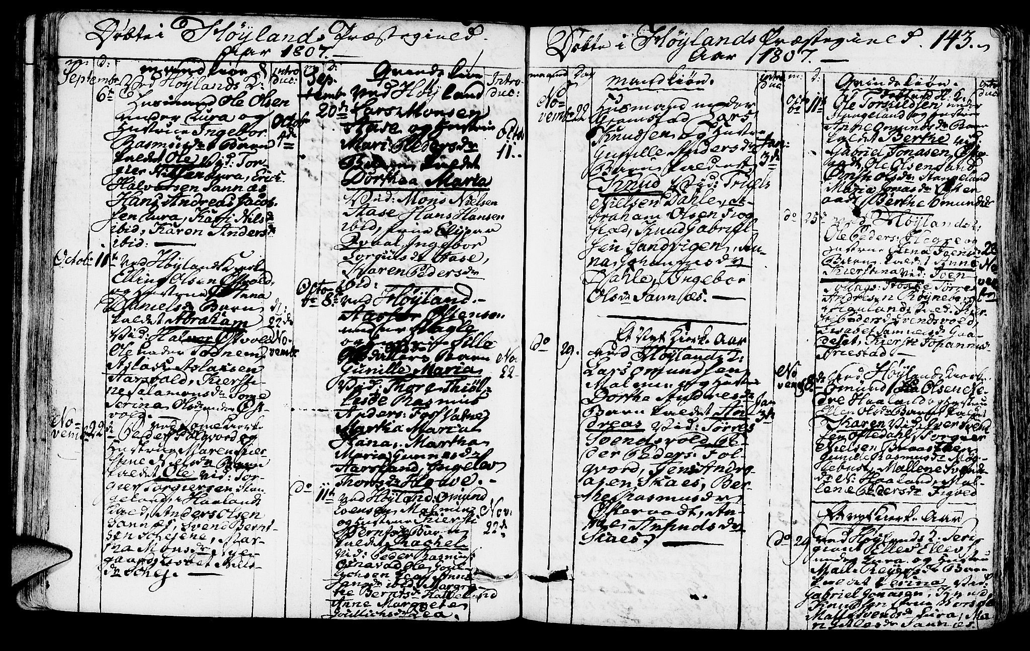Høyland sokneprestkontor, SAST/A-101799/001/30BA/L0005: Parish register (official) no. A 5, 1804-1815, p. 143