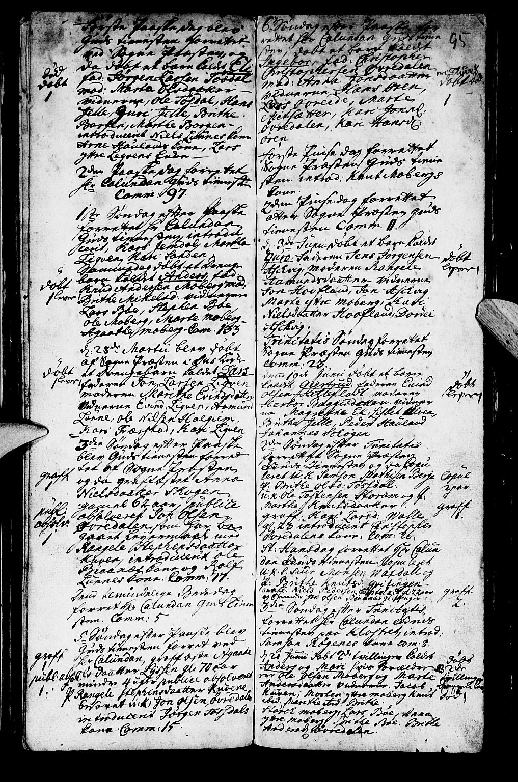 Os sokneprestembete, SAB/A-99929: Parish register (official) no. A 2, 1723-1758, p. 95