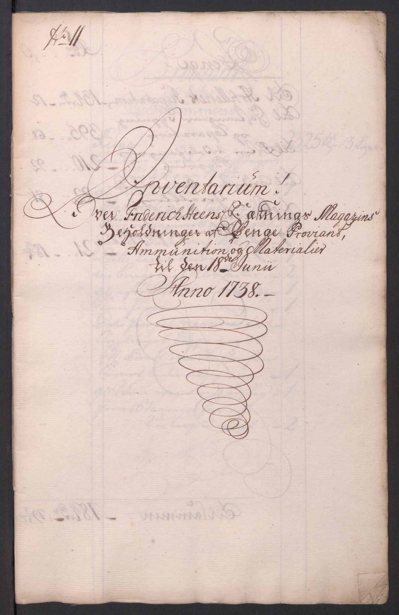 Kommanderende general (KG I) med Det norske krigsdirektorium, AV/RA-EA-5419/D/L0154: Fredriksten festning: Brev, inventarfortegnelser og regnskapsekstrakter, 1730-1739, p. 606