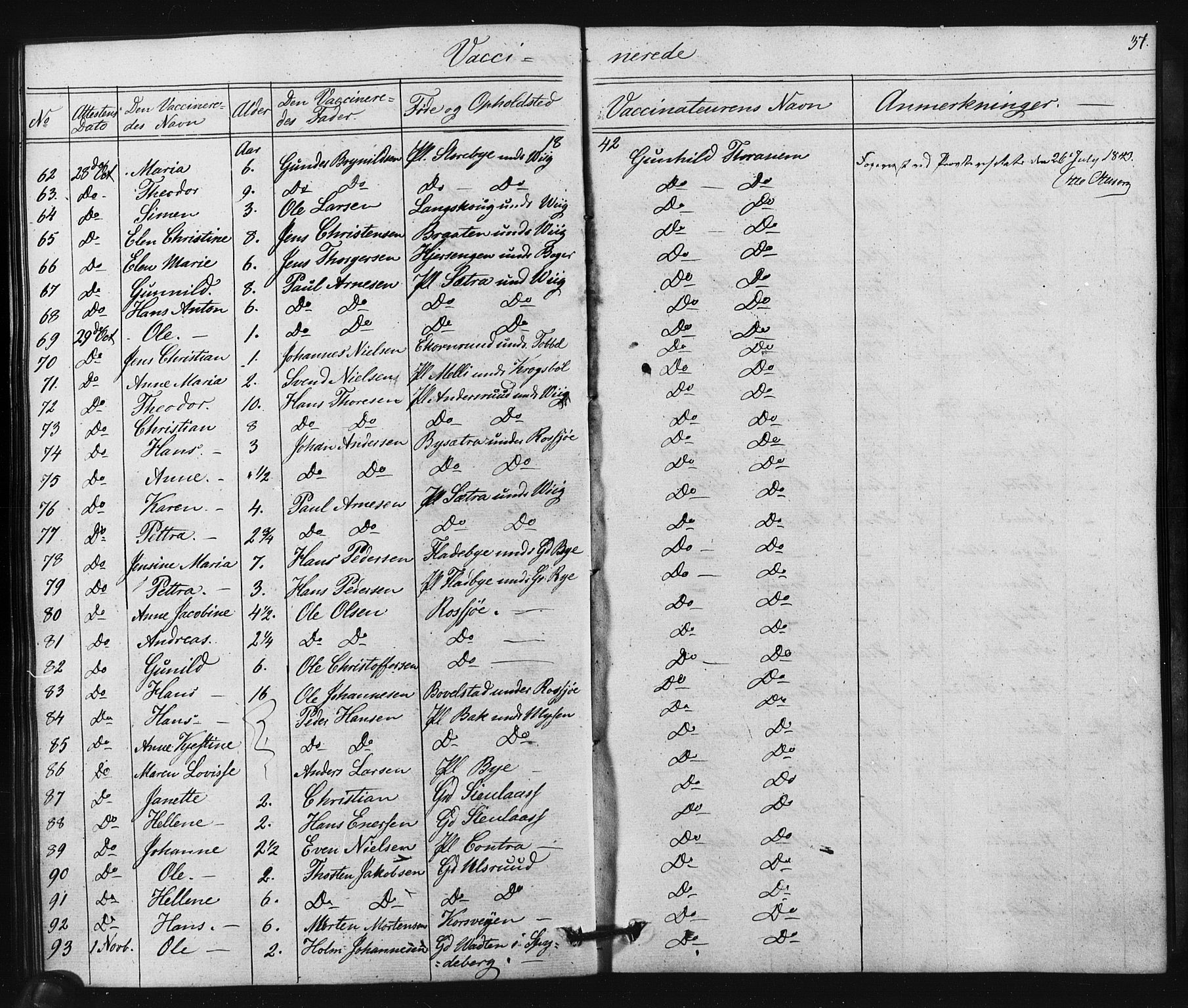 Enebakk prestekontor Kirkebøker, SAO/A-10171c/F/Fa/L0015: Parish register (official) no. I 15, 1830-1867, p. 37