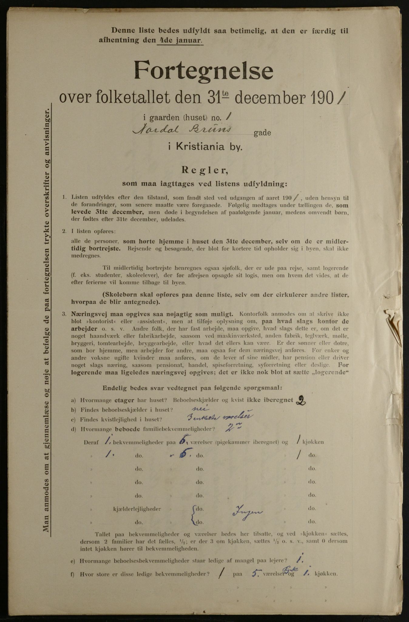 OBA, Municipal Census 1901 for Kristiania, 1901, p. 11081