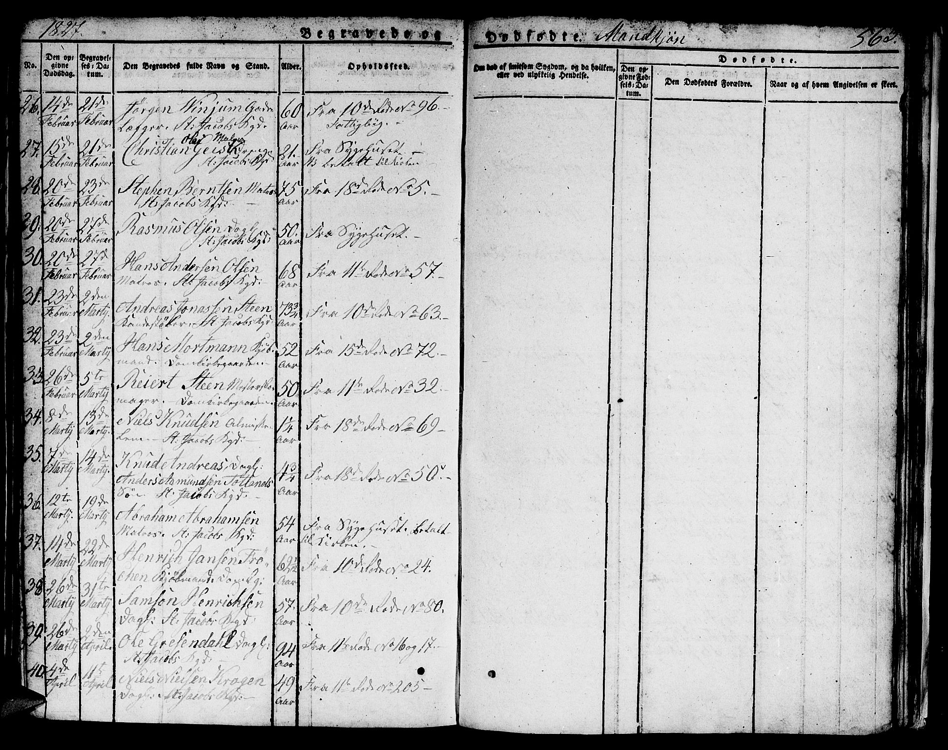 Domkirken sokneprestembete, AV/SAB-A-74801/H/Hab/L0002: Parish register (copy) no. A 2, 1821-1839, p. 563