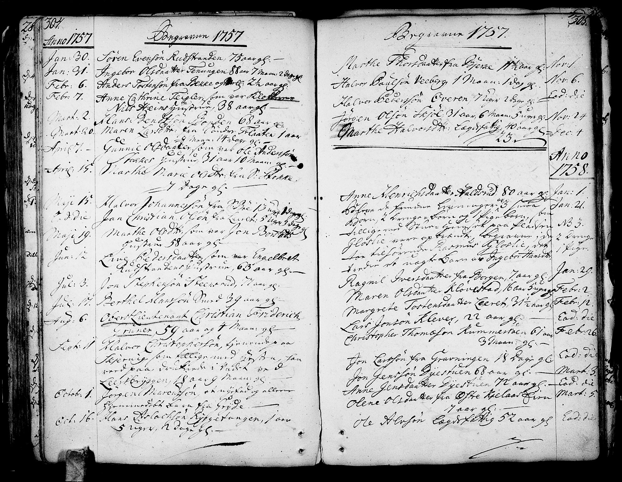 Sande Kirkebøker, AV/SAKO-A-53/F/Fa/L0001: Parish register (official) no. 1, 1753-1803, p. 304-305