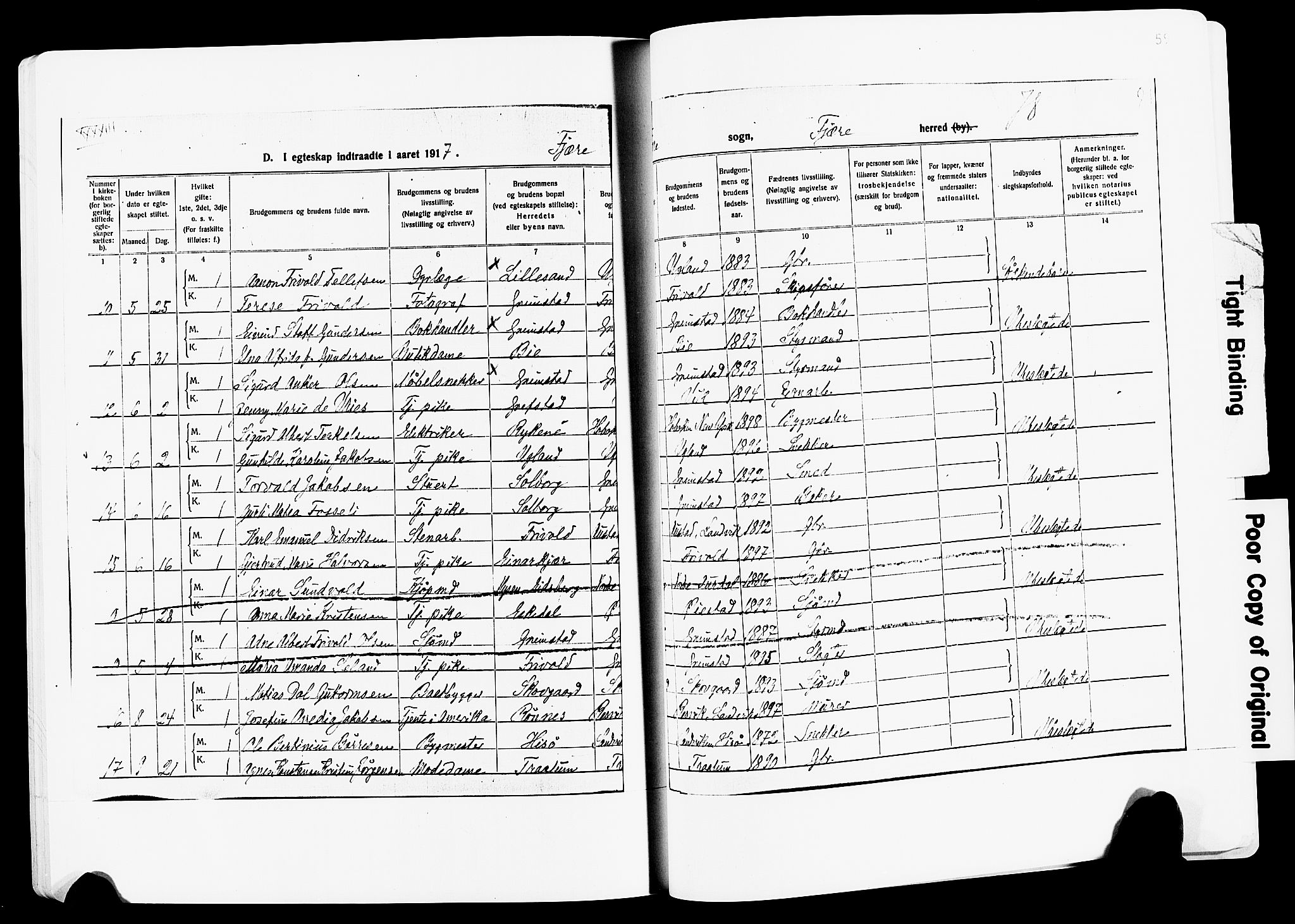 Fjære sokneprestkontor, SAK/1111-0011/F/Fa/L0003: Parish register (official) no. A 3.1, 1903-1920, p. 59