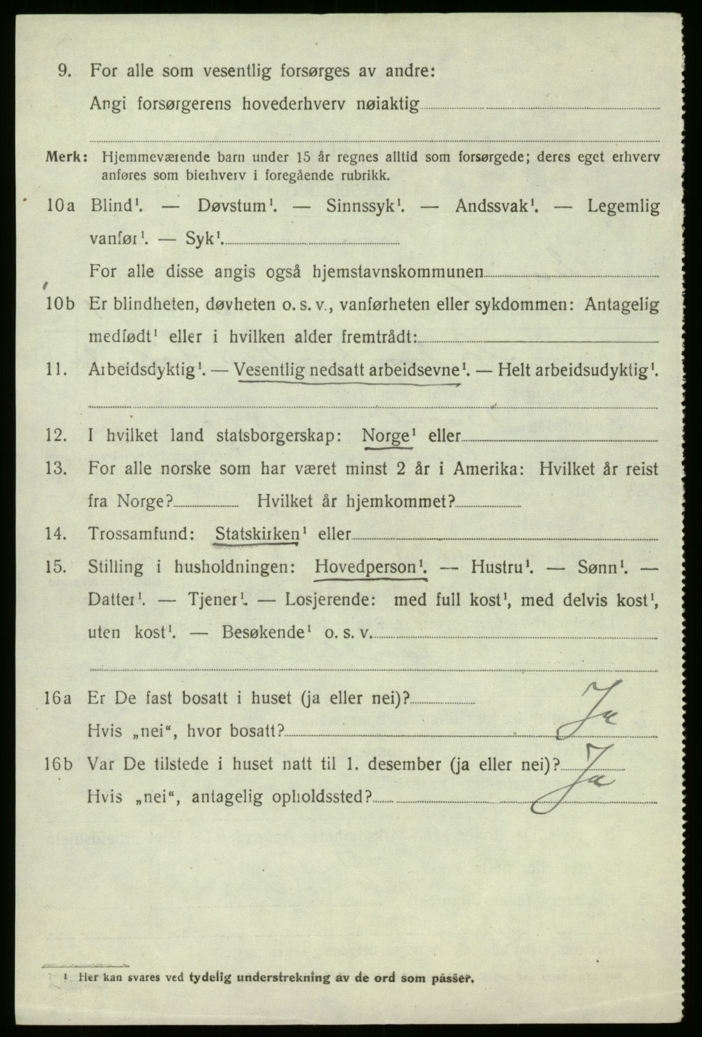 SAB, 1920 census for Vevring, 1920, p. 999