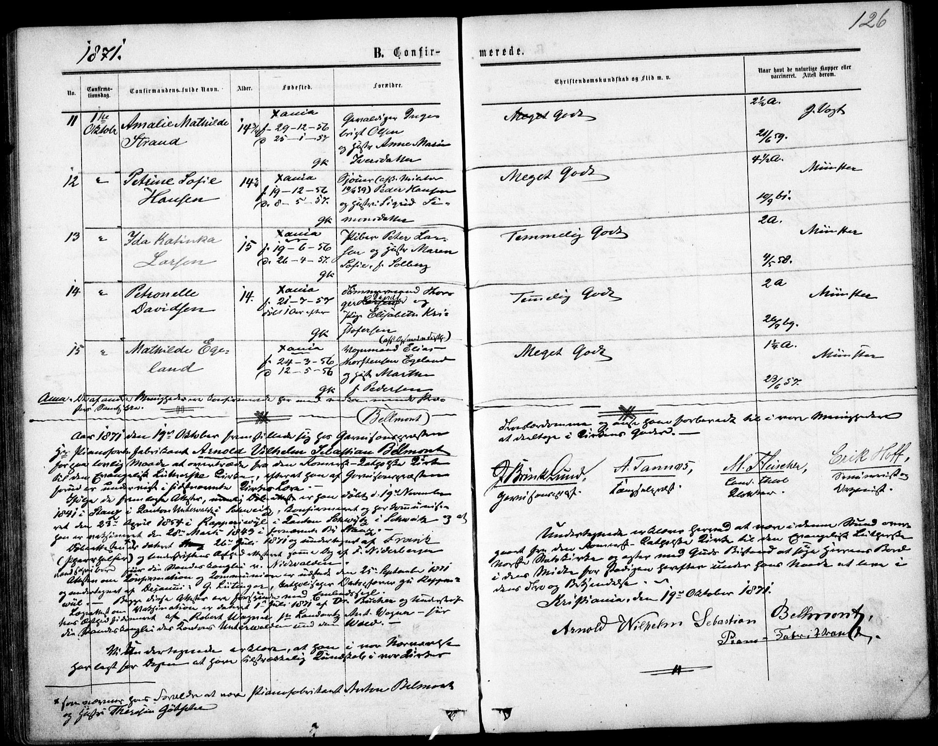 Garnisonsmenigheten Kirkebøker, SAO/A-10846/F/Fa/L0011: Parish register (official) no. 11, 1870-1880, p. 126