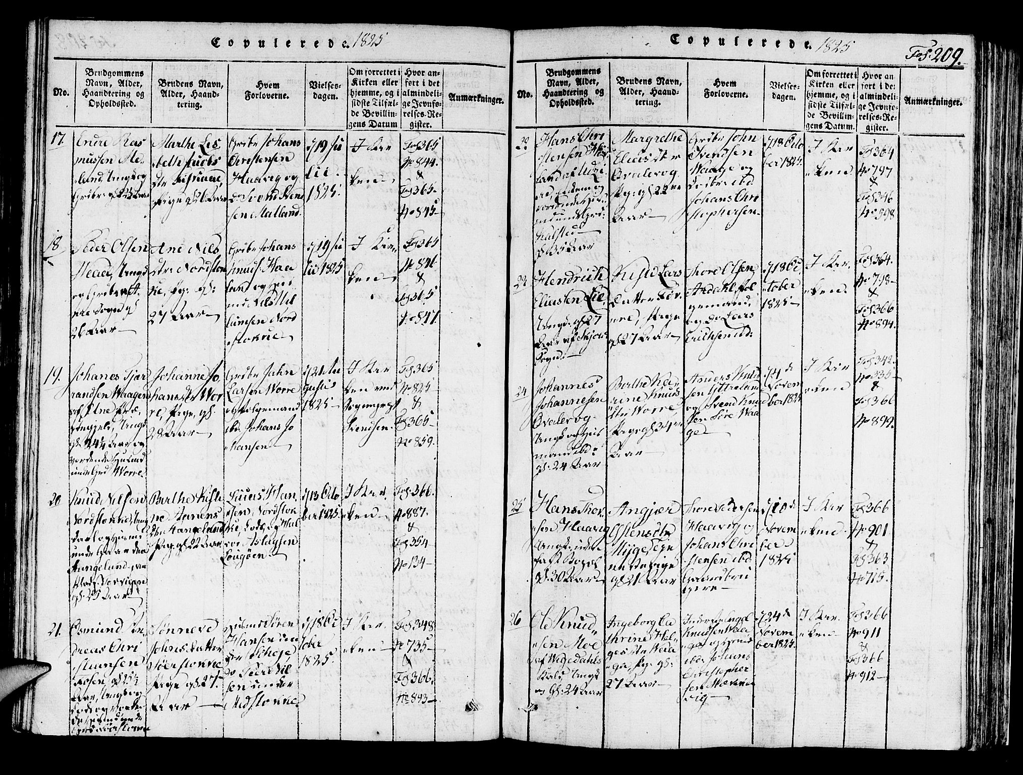 Avaldsnes sokneprestkontor, SAST/A -101851/H/Ha/Haa/L0004: Parish register (official) no. A 4, 1816-1825, p. 209