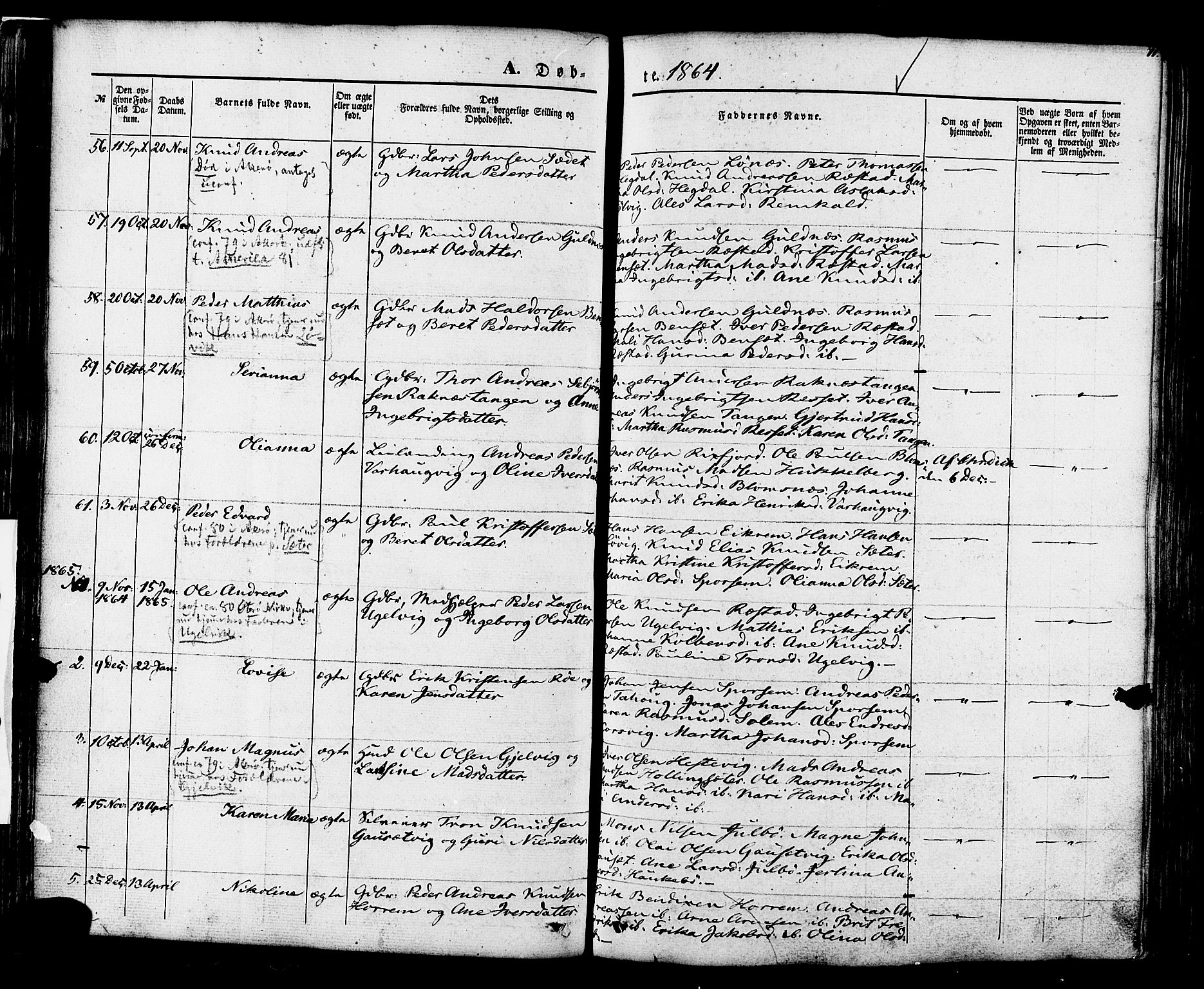 Ministerialprotokoller, klokkerbøker og fødselsregistre - Møre og Romsdal, SAT/A-1454/560/L0719: Parish register (official) no. 560A03, 1845-1872, p. 71