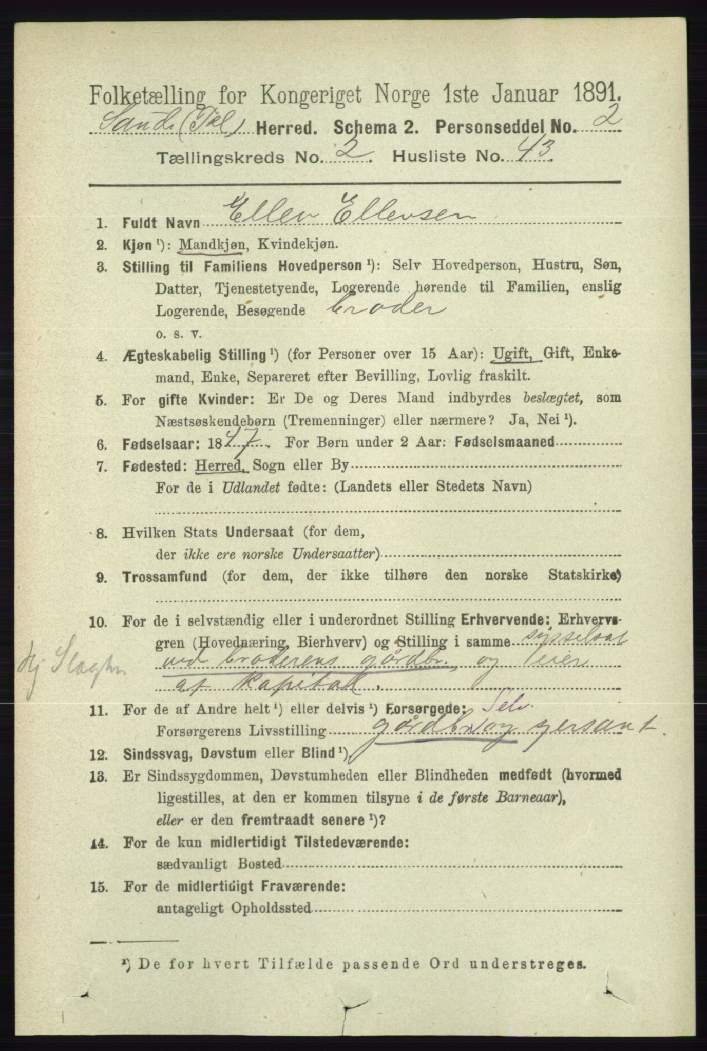 RA, 1891 census for 0822 Sauherad, 1891, p. 630