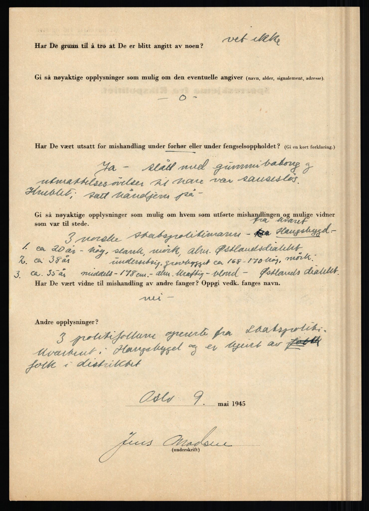 Rikspolitisjefen, AV/RA-S-1560/L/L0011: Lucassen, Oscar Fredrik - Moen, Olav, 1940-1945, p. 389