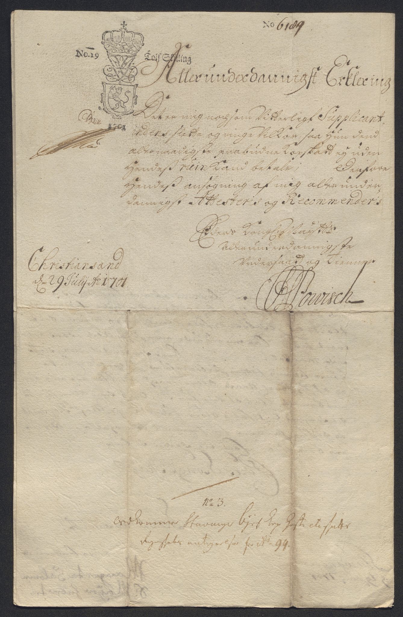 Rentekammeret inntil 1814, Reviderte regnskaper, Byregnskaper, AV/RA-EA-4066/R/Ro/L0302: [O4] Kontribusjonsregnskap, 1687-1711, p. 201