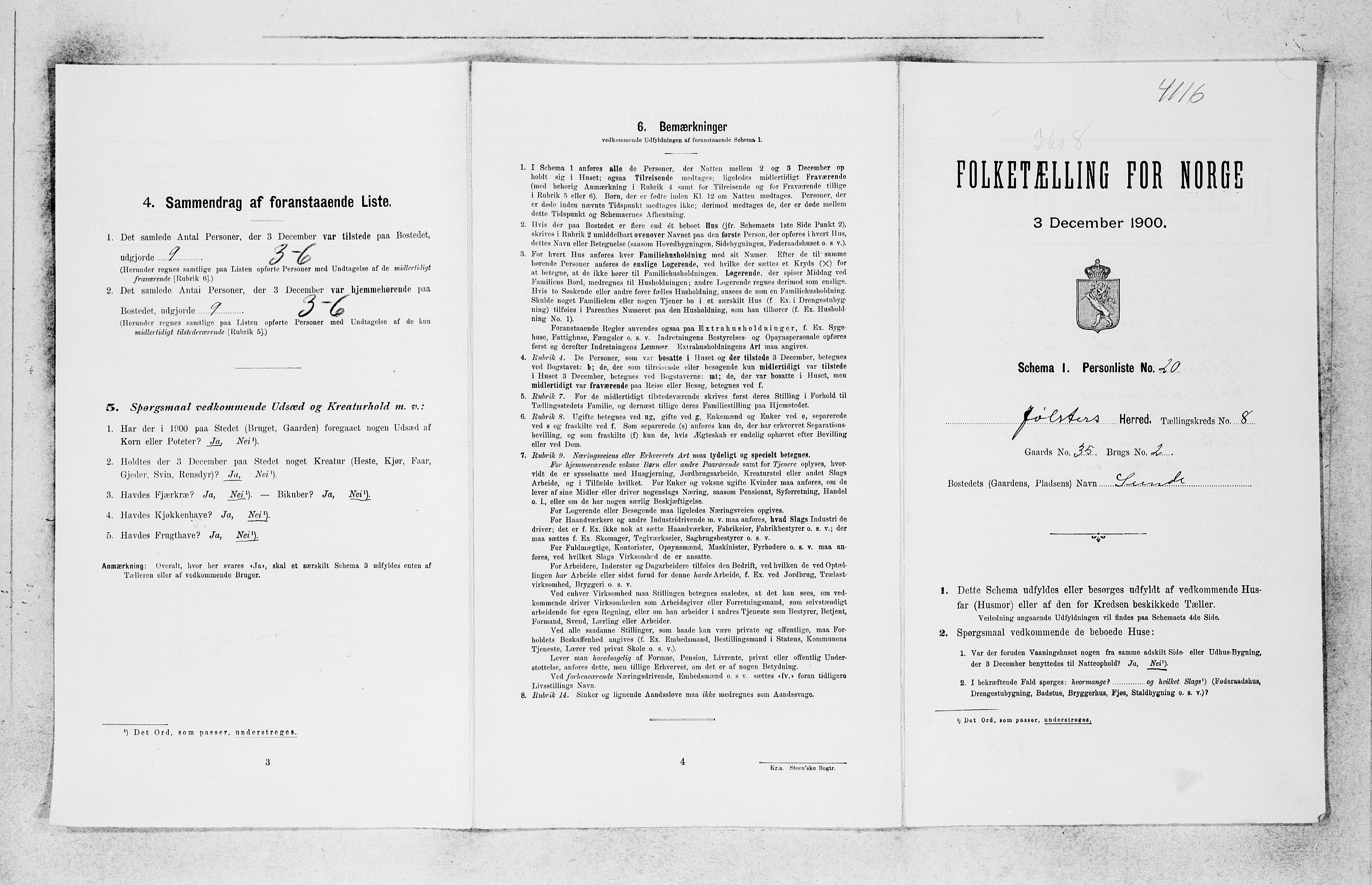 SAB, 1900 census for Jølster, 1900, p. 751