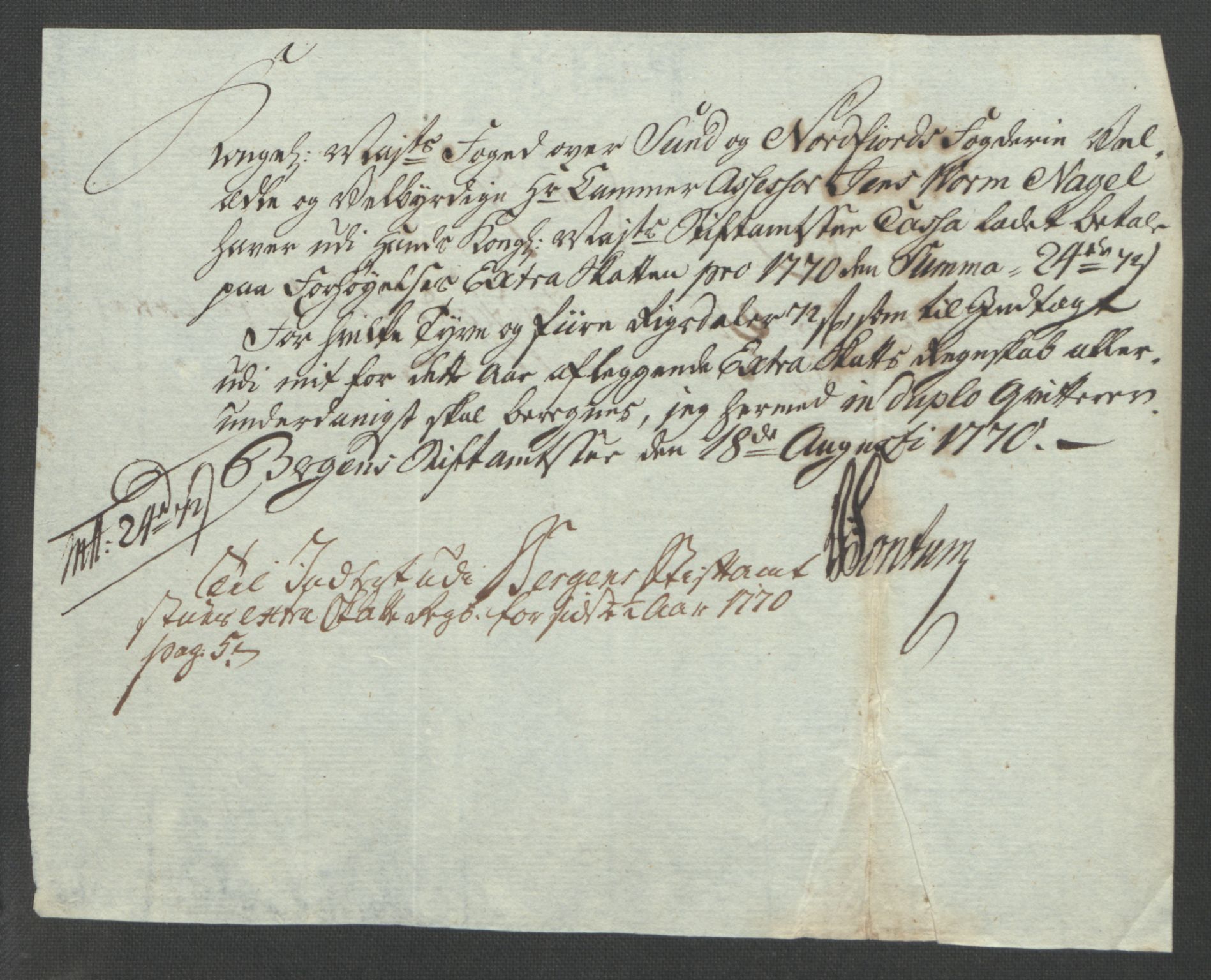 Rentekammeret inntil 1814, Reviderte regnskaper, Fogderegnskap, AV/RA-EA-4092/R53/L3550: Ekstraskatten Sunn- og Nordfjord, 1762-1771, p. 323