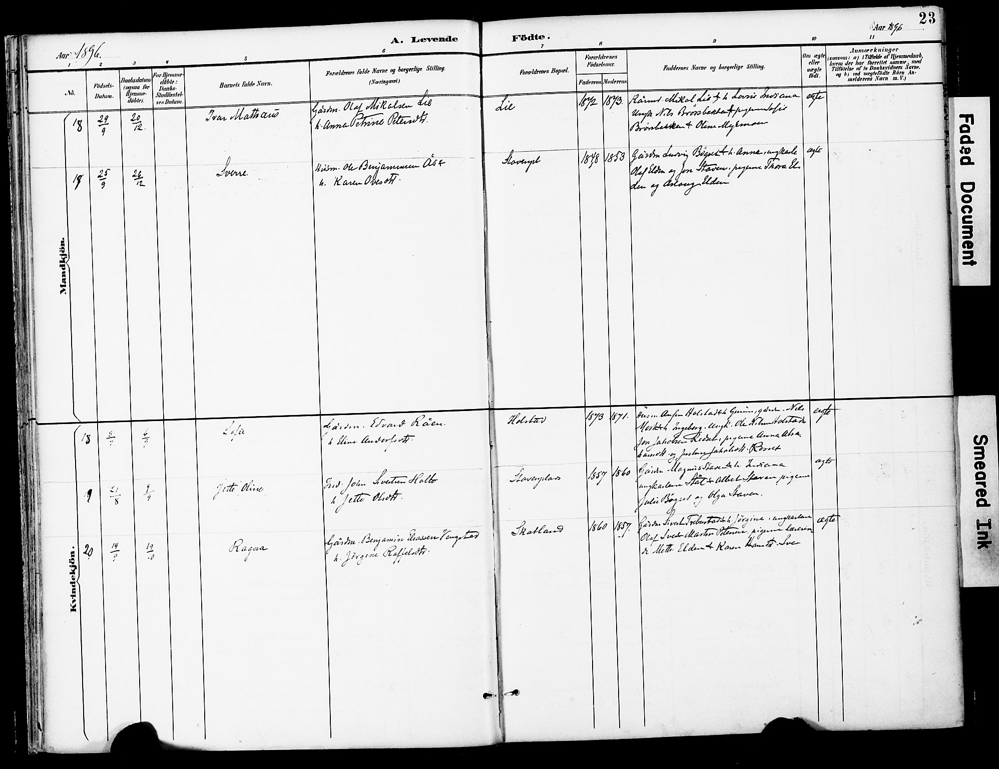 Ministerialprotokoller, klokkerbøker og fødselsregistre - Nord-Trøndelag, SAT/A-1458/742/L0409: Parish register (official) no. 742A02, 1891-1905, p. 23