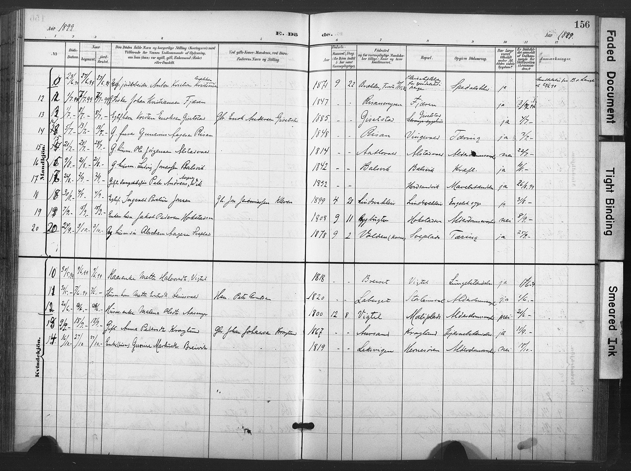 Ministerialprotokoller, klokkerbøker og fødselsregistre - Nord-Trøndelag, AV/SAT-A-1458/713/L0122: Parish register (official) no. 713A11, 1899-1910, p. 156