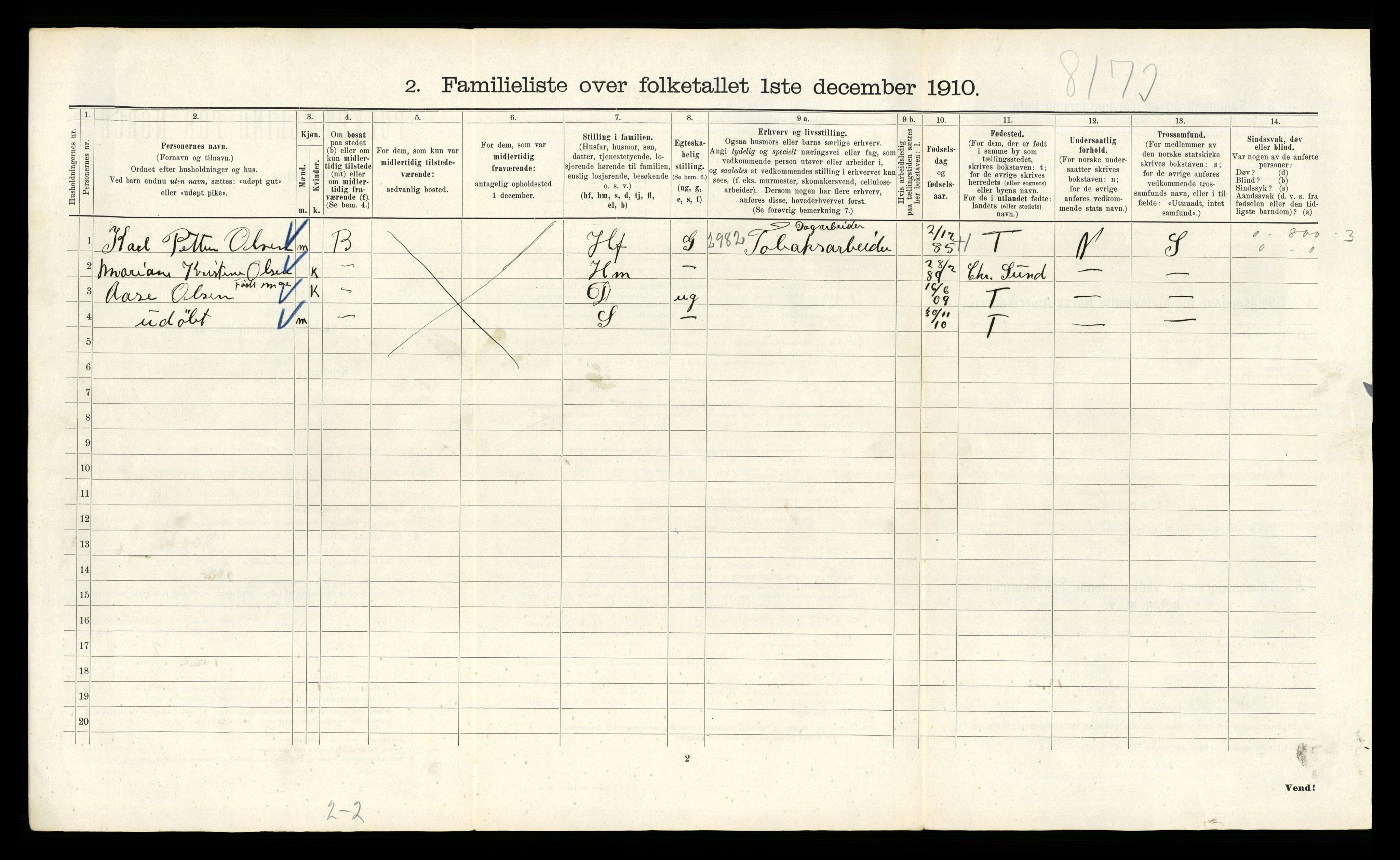 RA, 1910 census for Kristiania, 1910, p. 51138