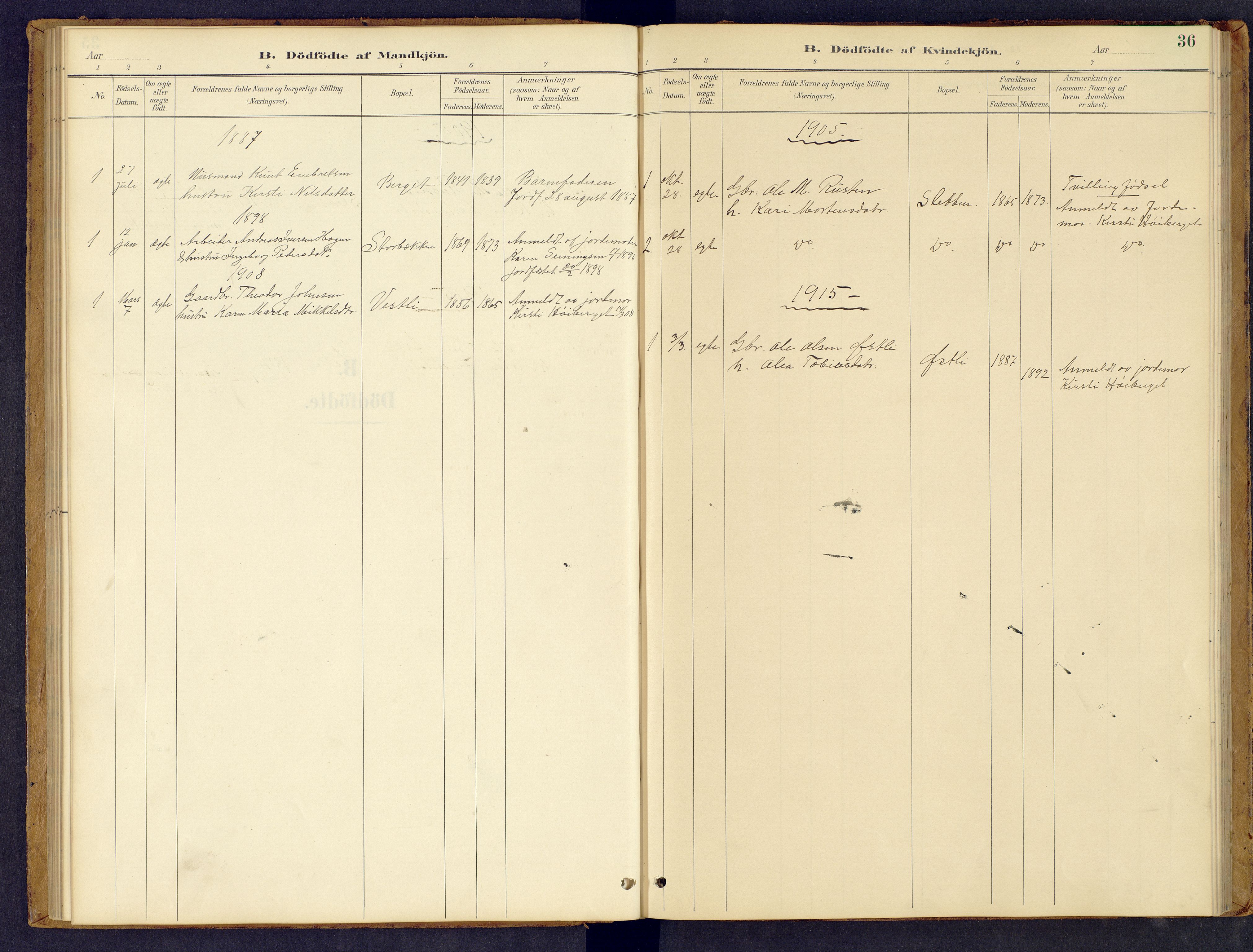 Tynset prestekontor, SAH/PREST-058/H/Ha/Hab/L0008: Parish register (copy) no. 8, 1884-1916, p. 36